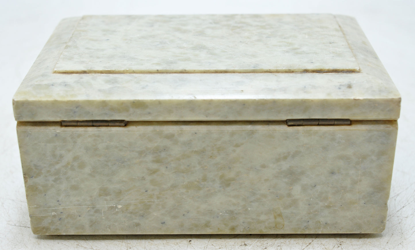Vintage White Marble Storage Box Original Old Fine Hand Crafted