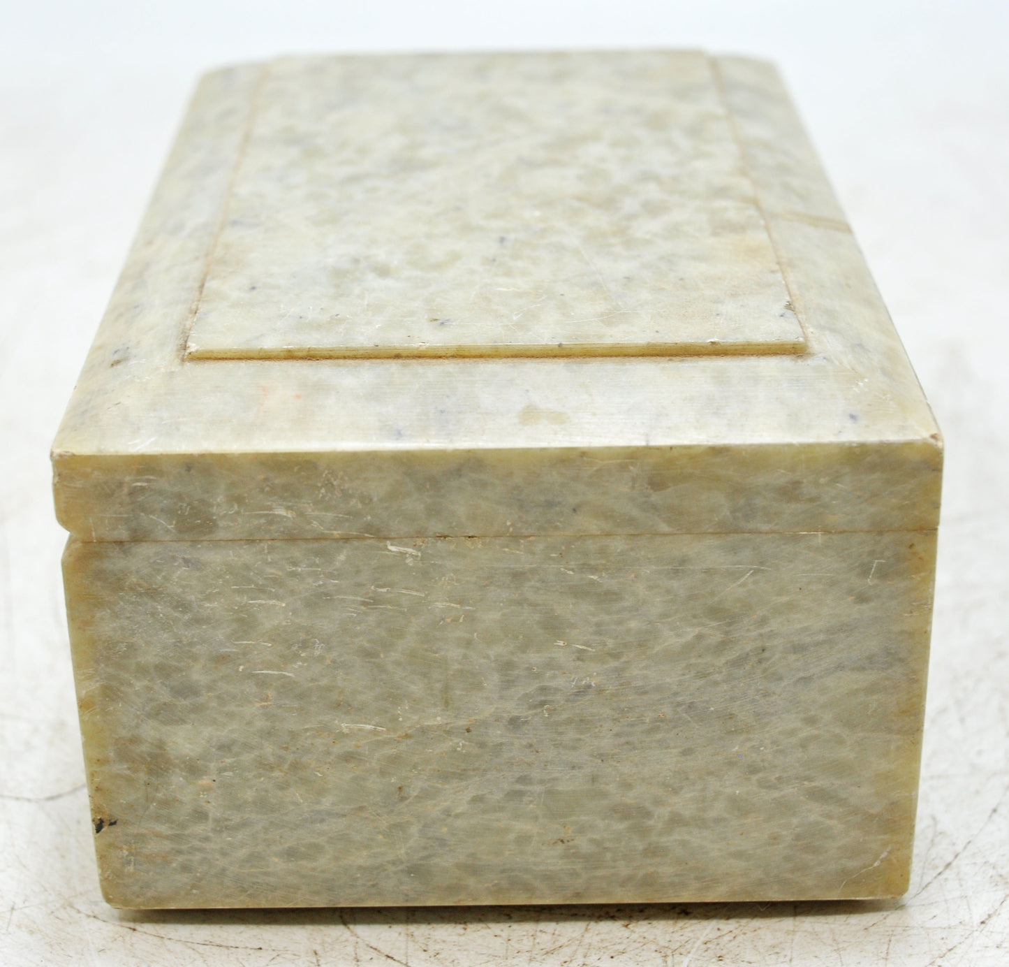 Vintage White Marble Storage Box Original Old Fine Hand Crafted