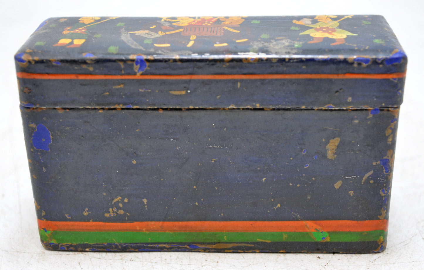 Vintage Wooden Small Storage Box Original Old Hand Crafted Painted