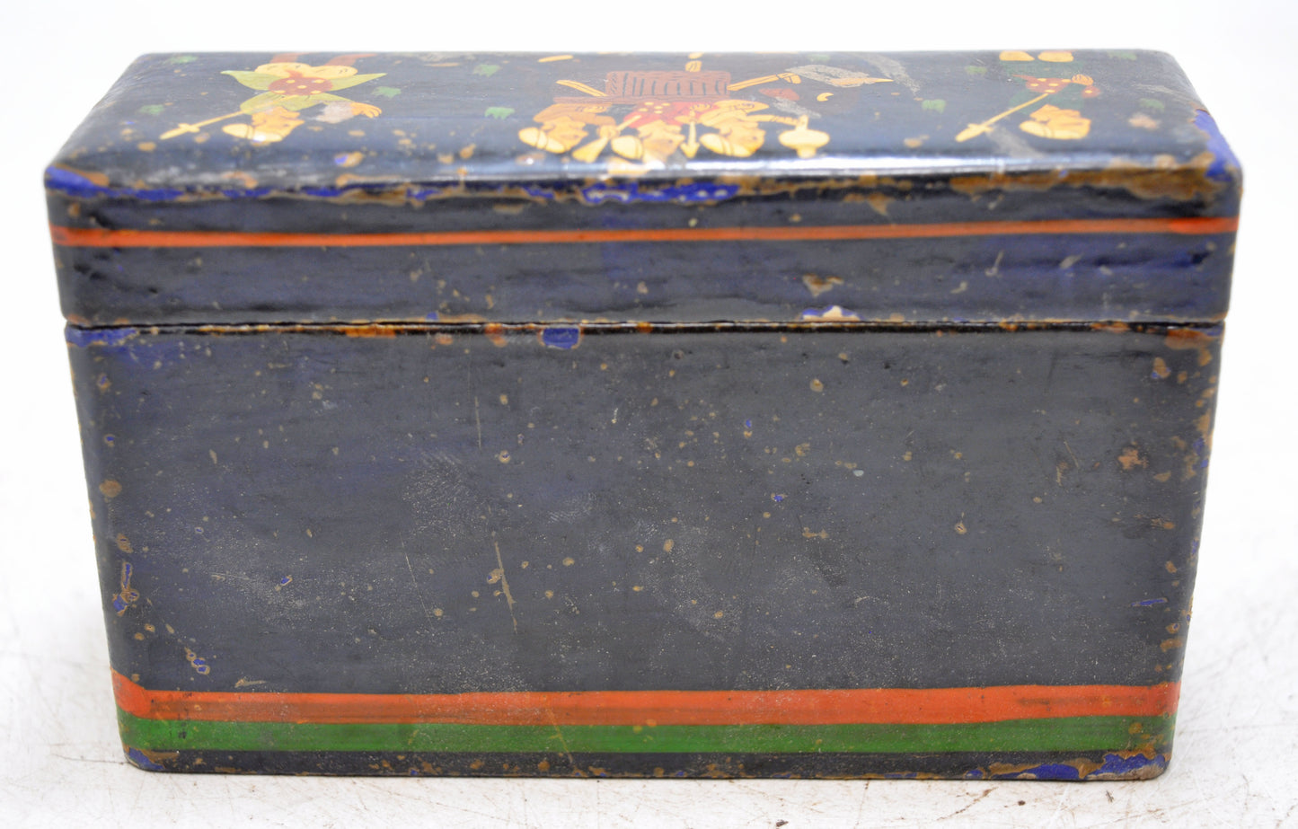 Vintage Wooden Small Storage Box Original Old Hand Crafted Painted