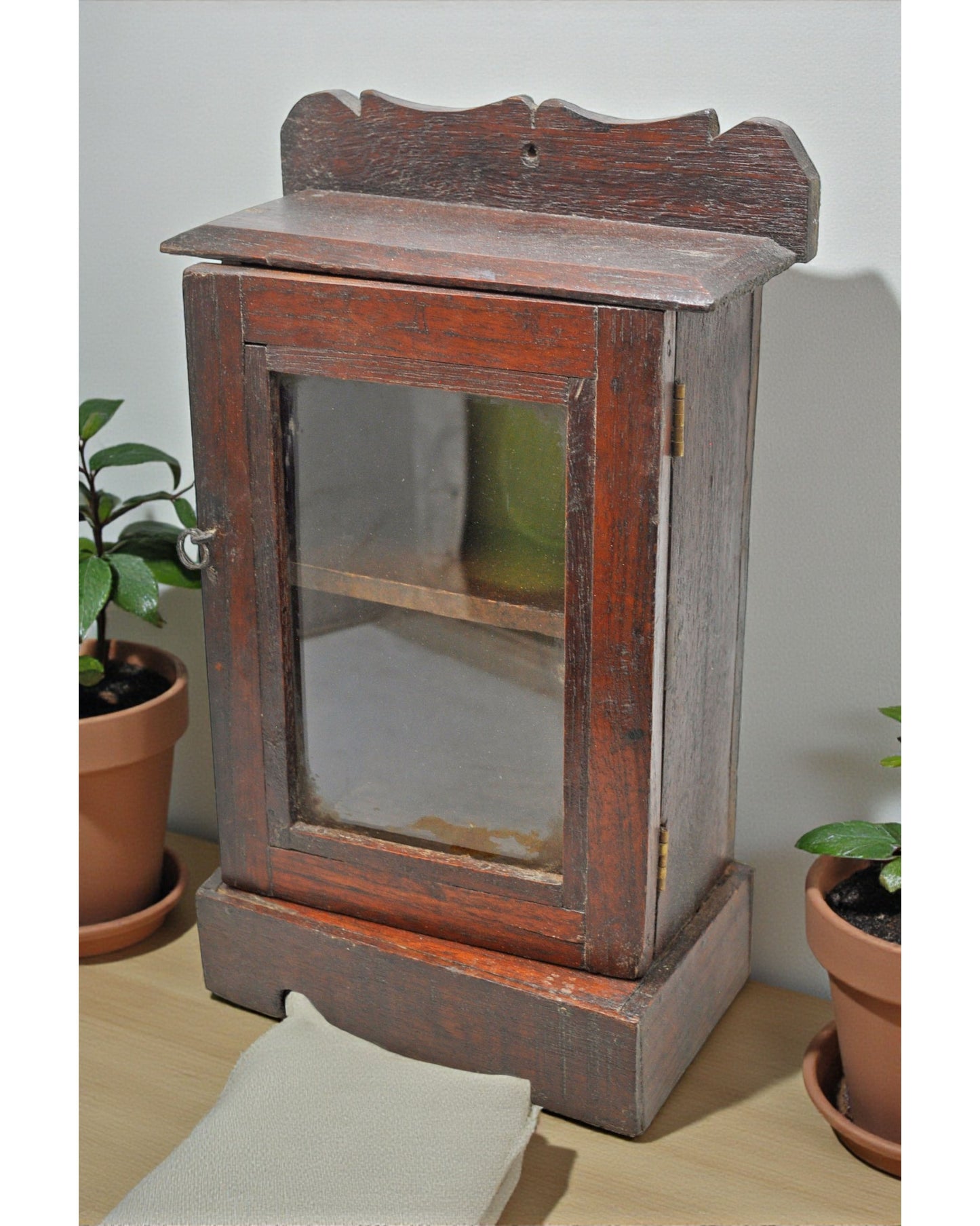 Antique Wooden Small Kitchen Cabinet Original Old Hand Crafted