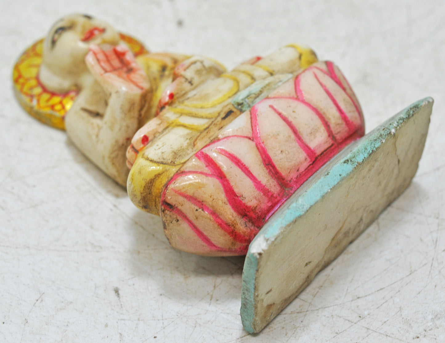 Vintage White Marble Jainism Gautama Swami Idol Figurine Original Old Fine Hand Carved