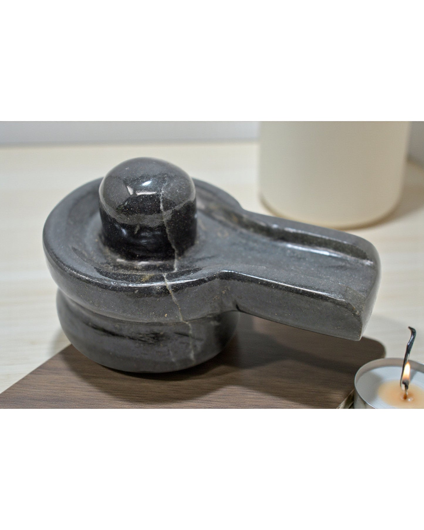 Black Stone God Shiva Linga Idol Figurine Fine Hand Carved