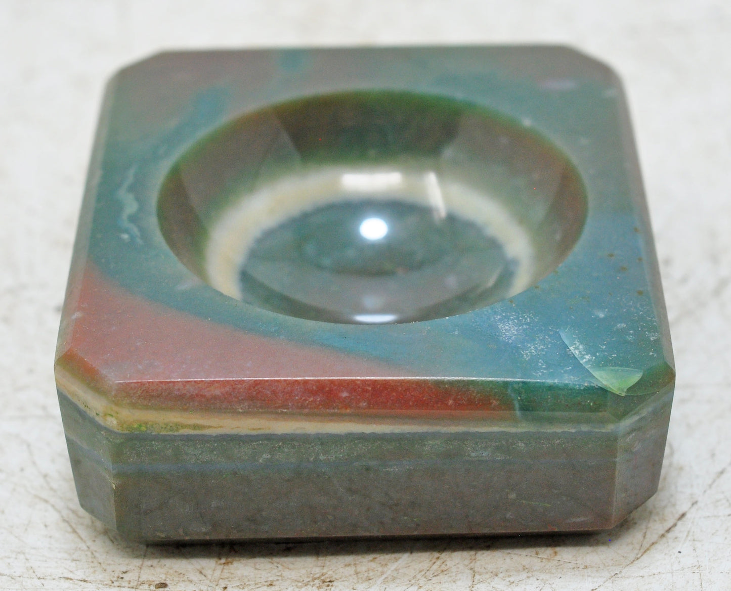 New Semi Precious Agate Stone Square Ash Tray Bowl Fine Hand Carved