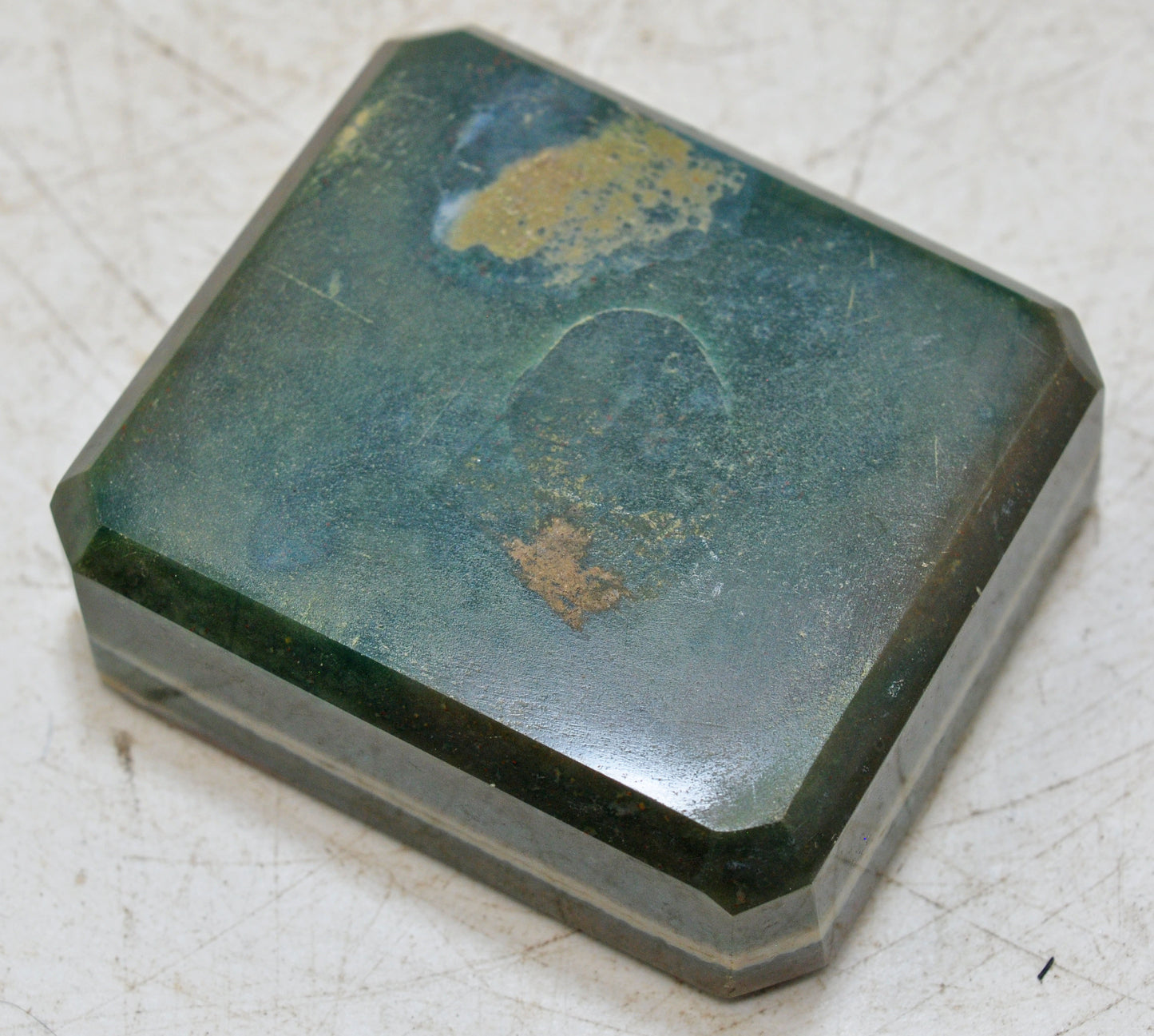 New Semi Precious Agate Stone Square Ash Tray Bowl Fine Hand Carved