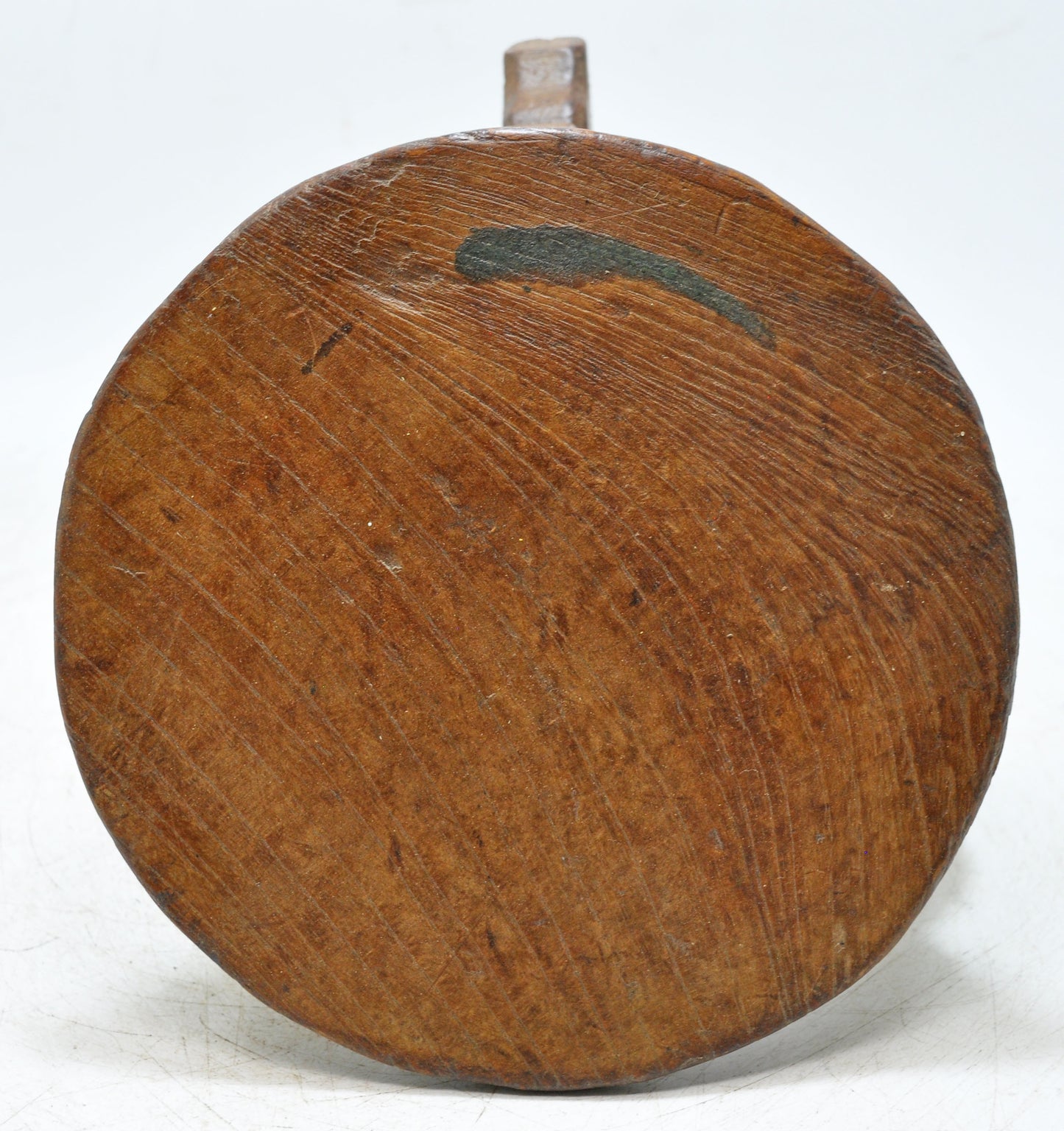 Antique Wooden Small Round Bajot Low Stool Original Old Hand Crafted