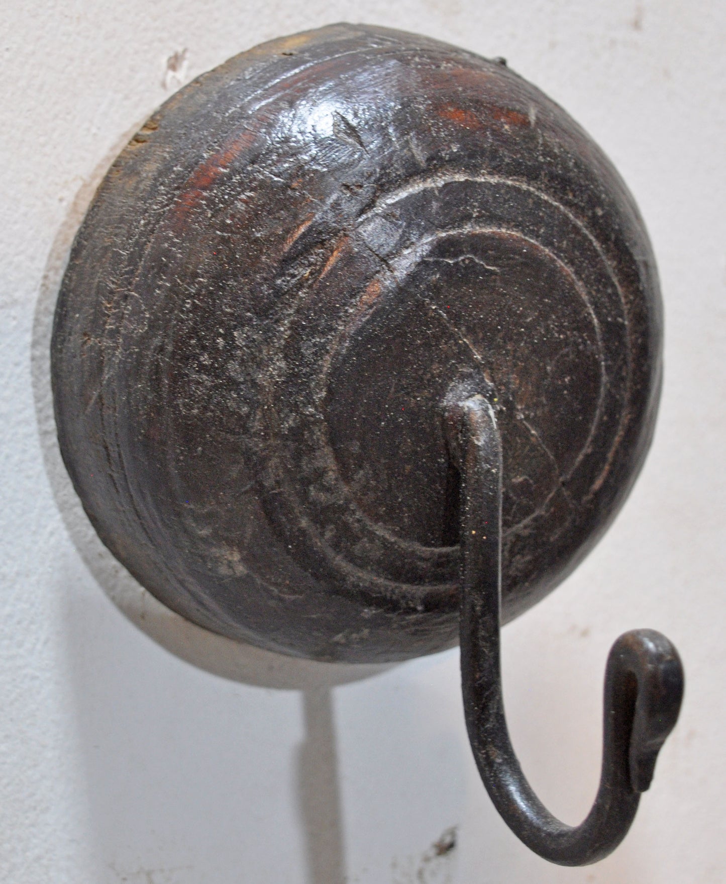 Antique Wooden 1 Hook Hanger Original Old Hand Crafted