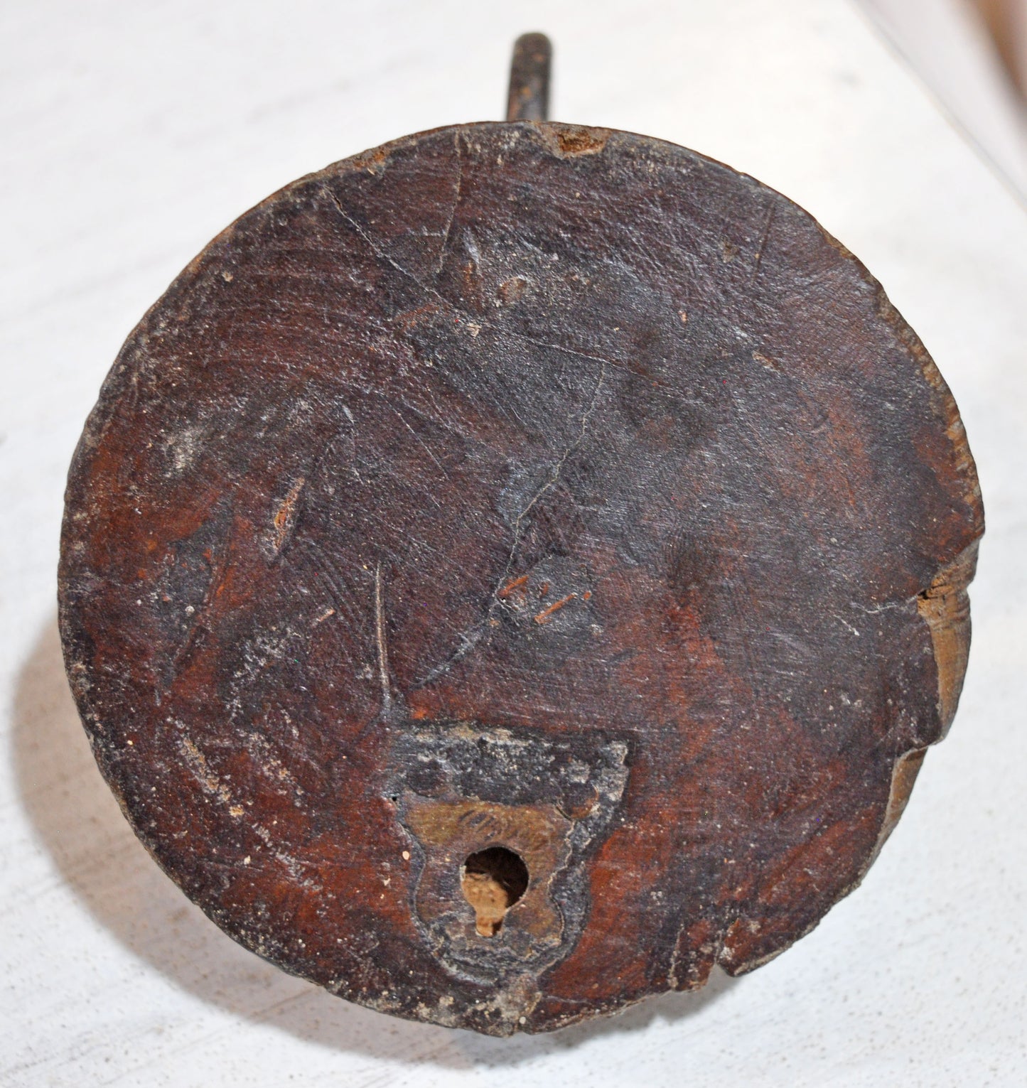 Antique Wooden 1 Hook Hanger Original Old Hand Crafted