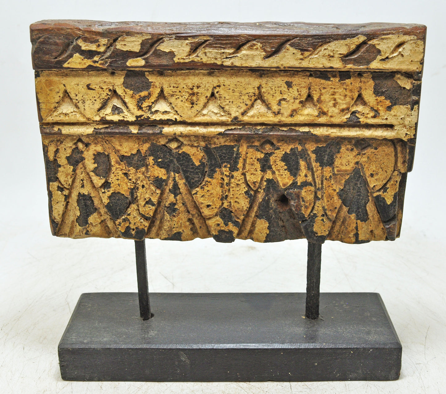 Antique Wooden Floral Carving Panel Plaque Original Old Hand Carved