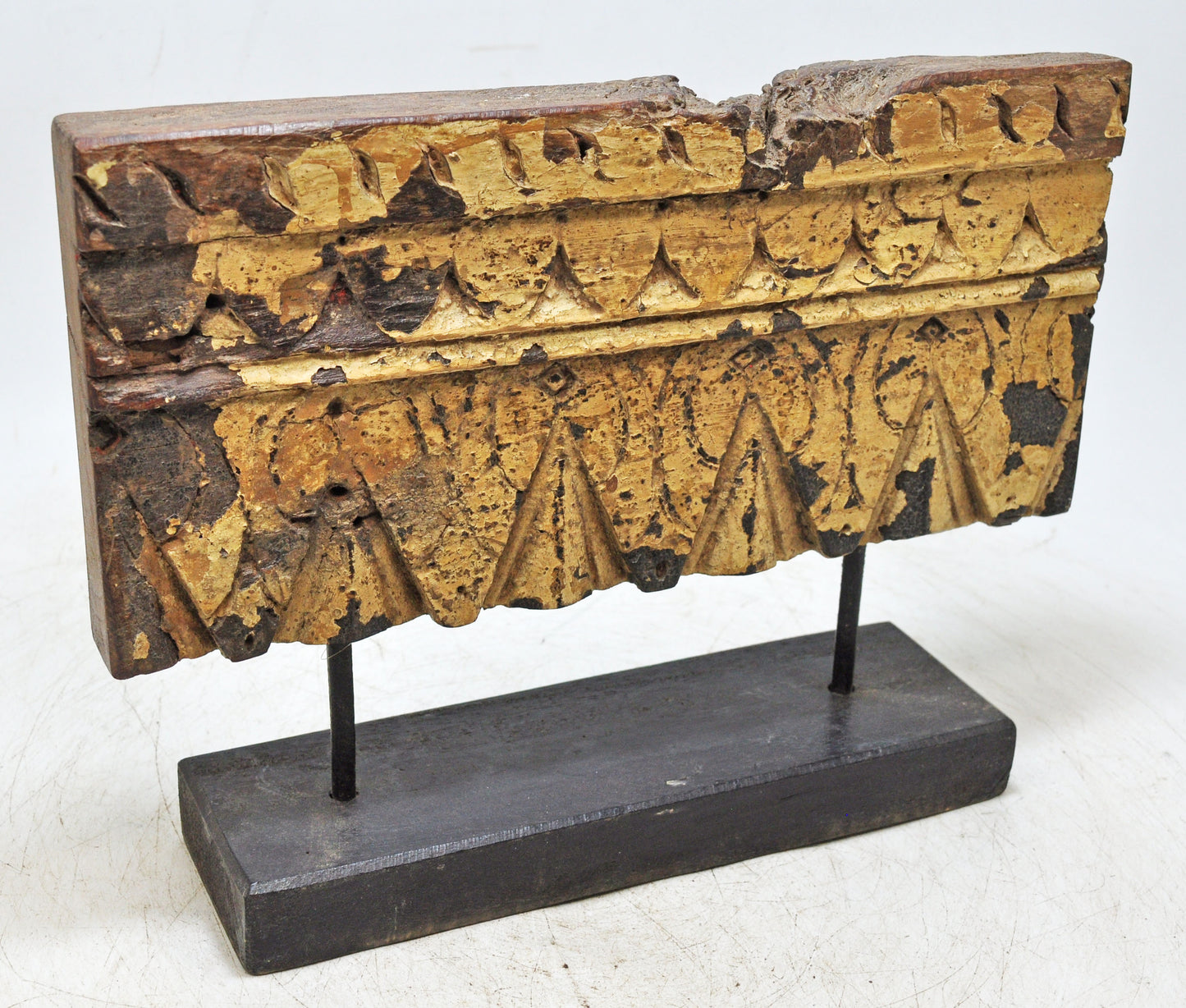 Antique Wooden Floral Carving Panel Plaque Original Old Hand Carved