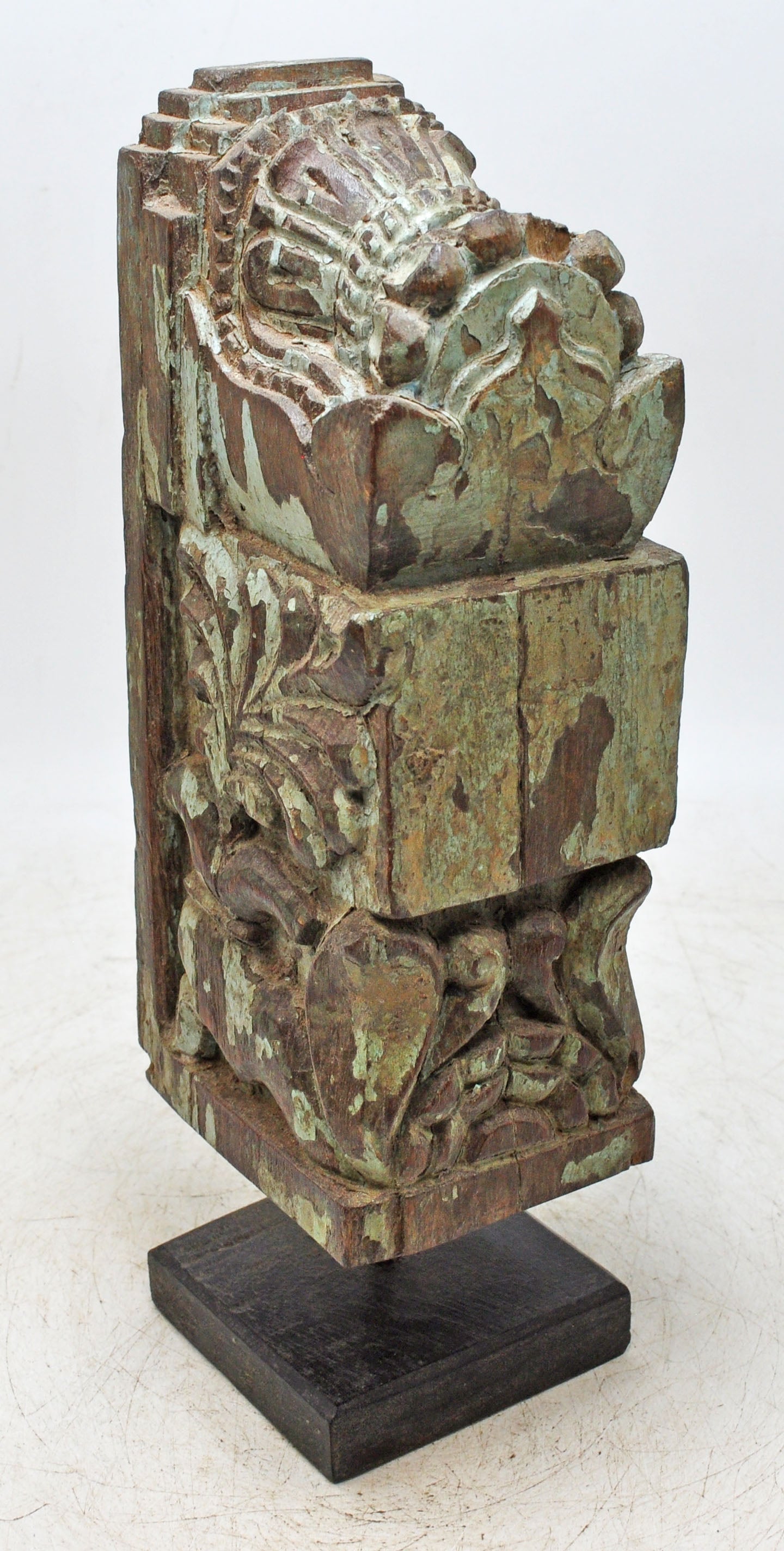 Antique Wooden Bracket Carving on Stand Original Old Hand Carved