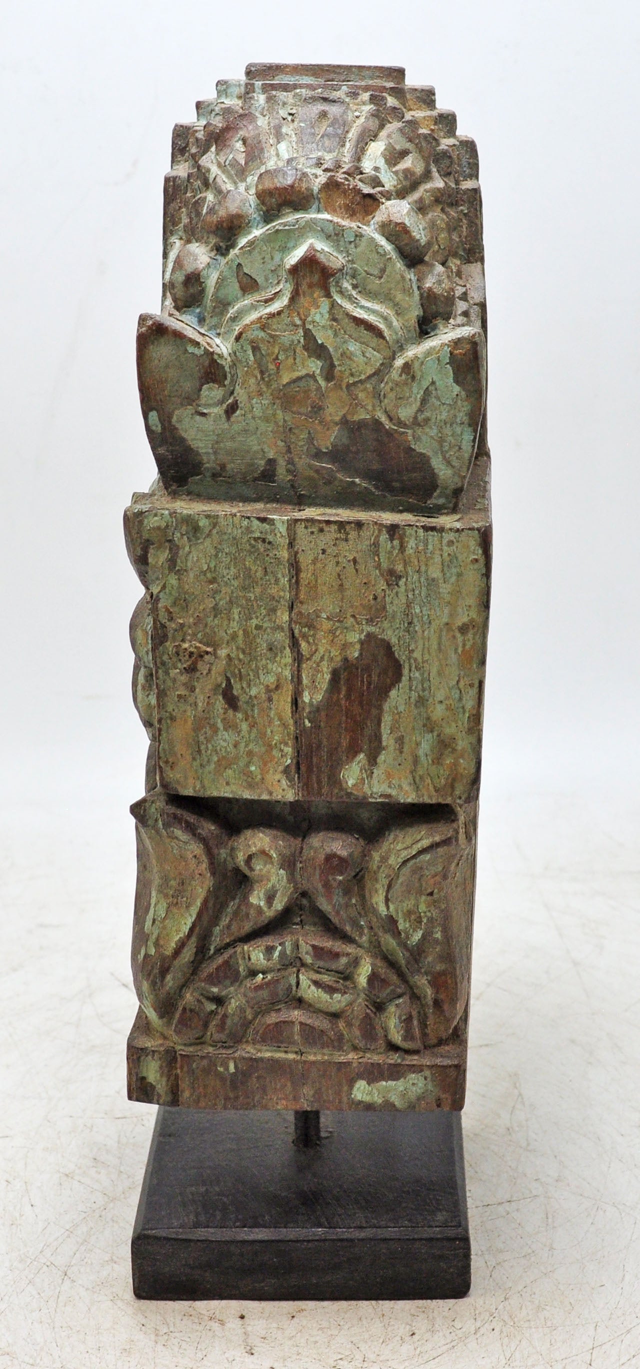 Antique Wooden Bracket Carving on Stand Original Old Hand Carved