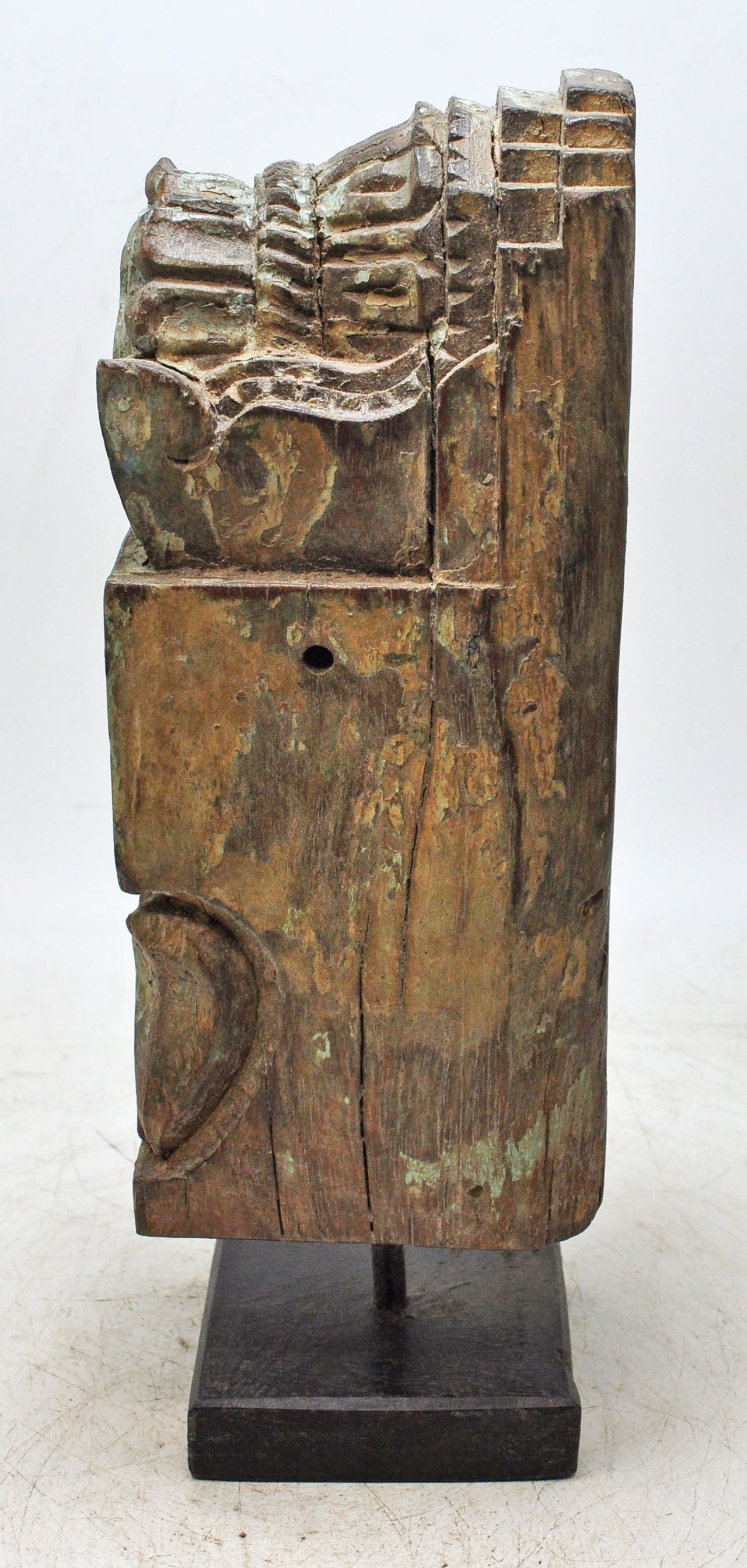 Antique Wooden Bracket Carving on Stand Original Old Hand Carved