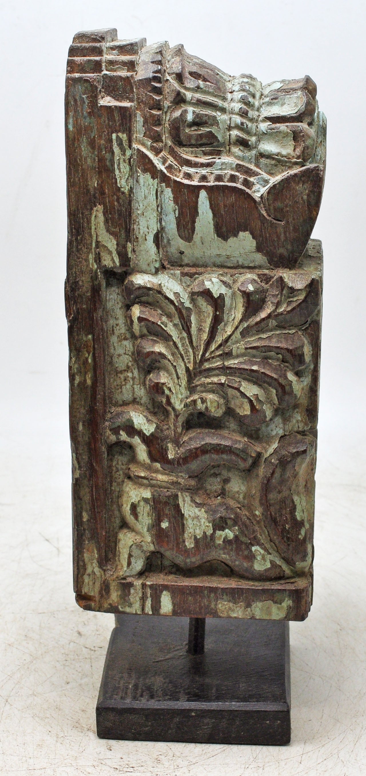 Antique Wooden Bracket Carving on Stand Original Old Hand Carved