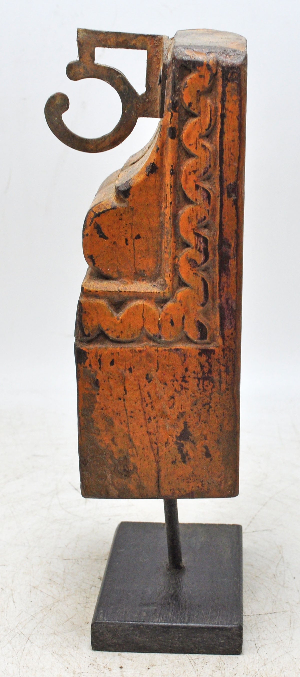 Antique Wooden Bracket Carving on Stand Original Old Hand Carved