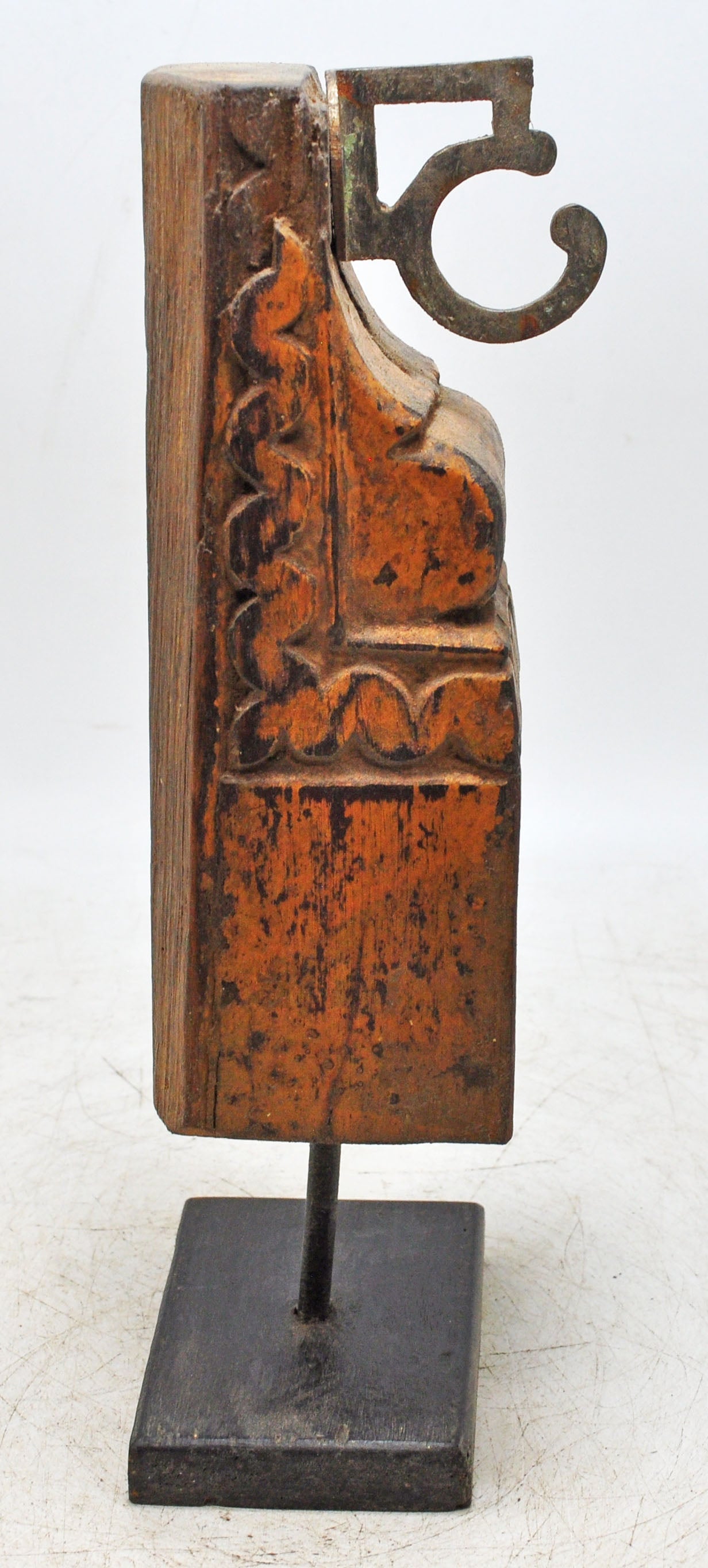 Antique Wooden Bracket Carving on Stand Original Old Hand Carved