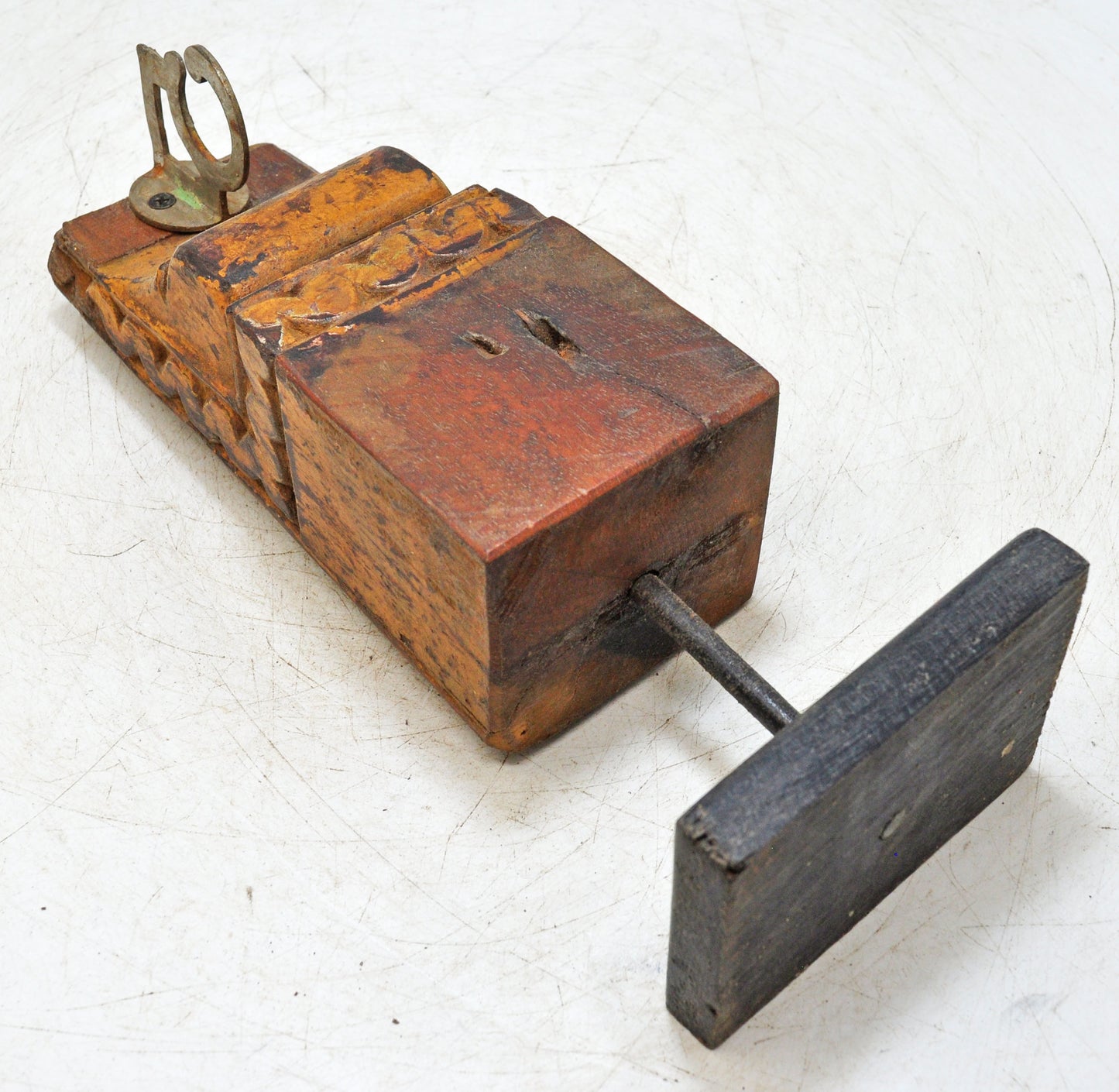 Antique Wooden Bracket Carving on Stand Original Old Hand Carved