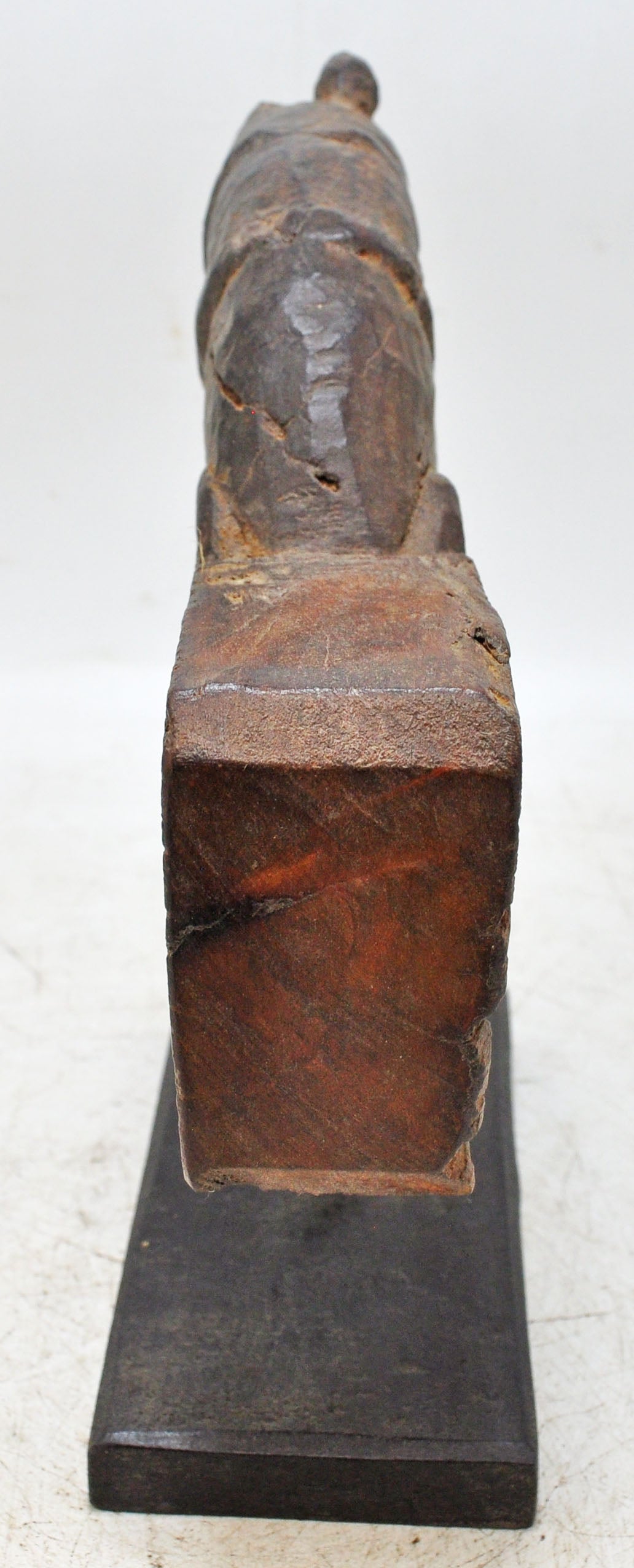 Antique Wooden Horse Head Bust on Stand Original Old Hand Carved