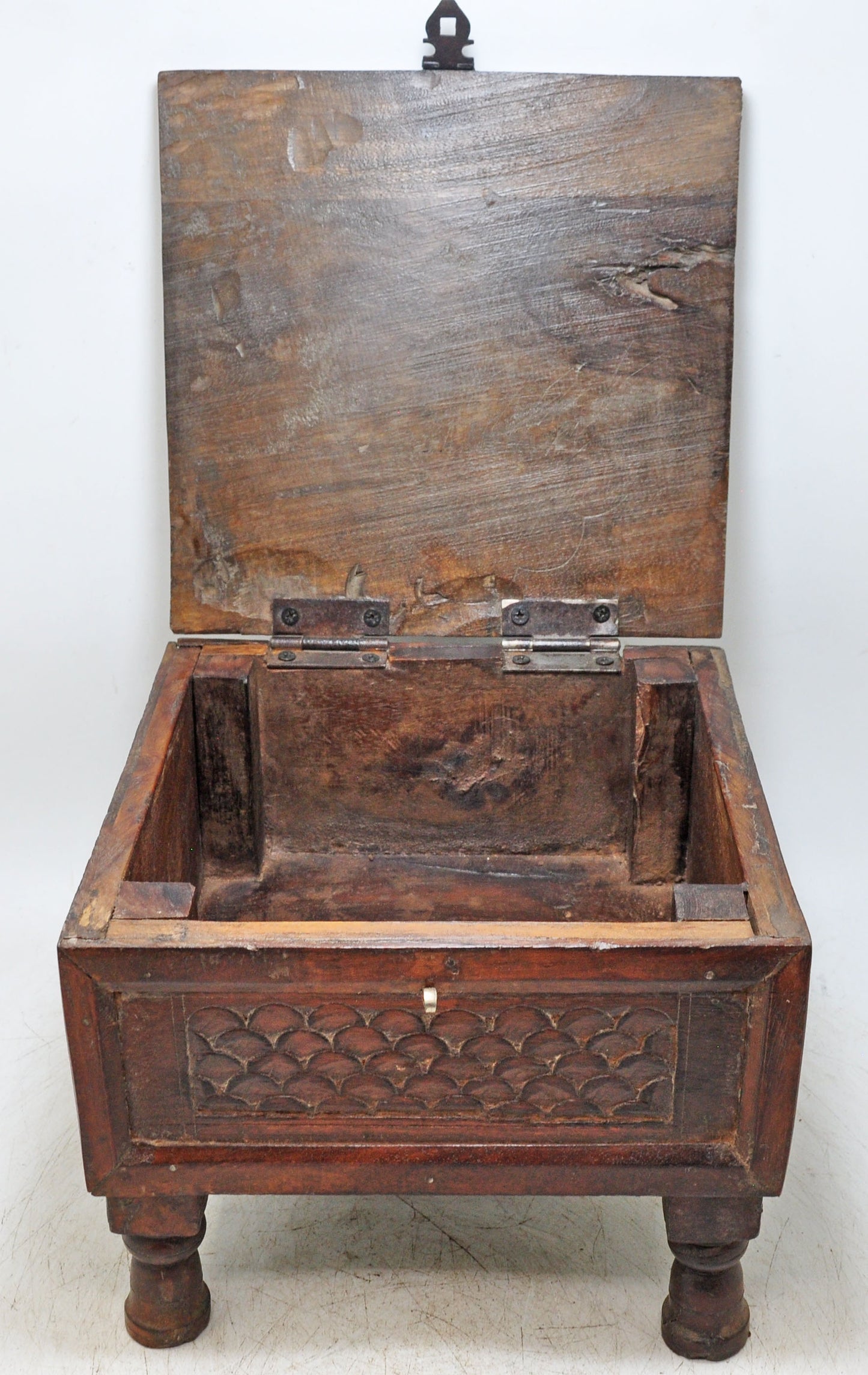 Vintage Wooden Storage Chest Box Original Old Hand Crafted Carved