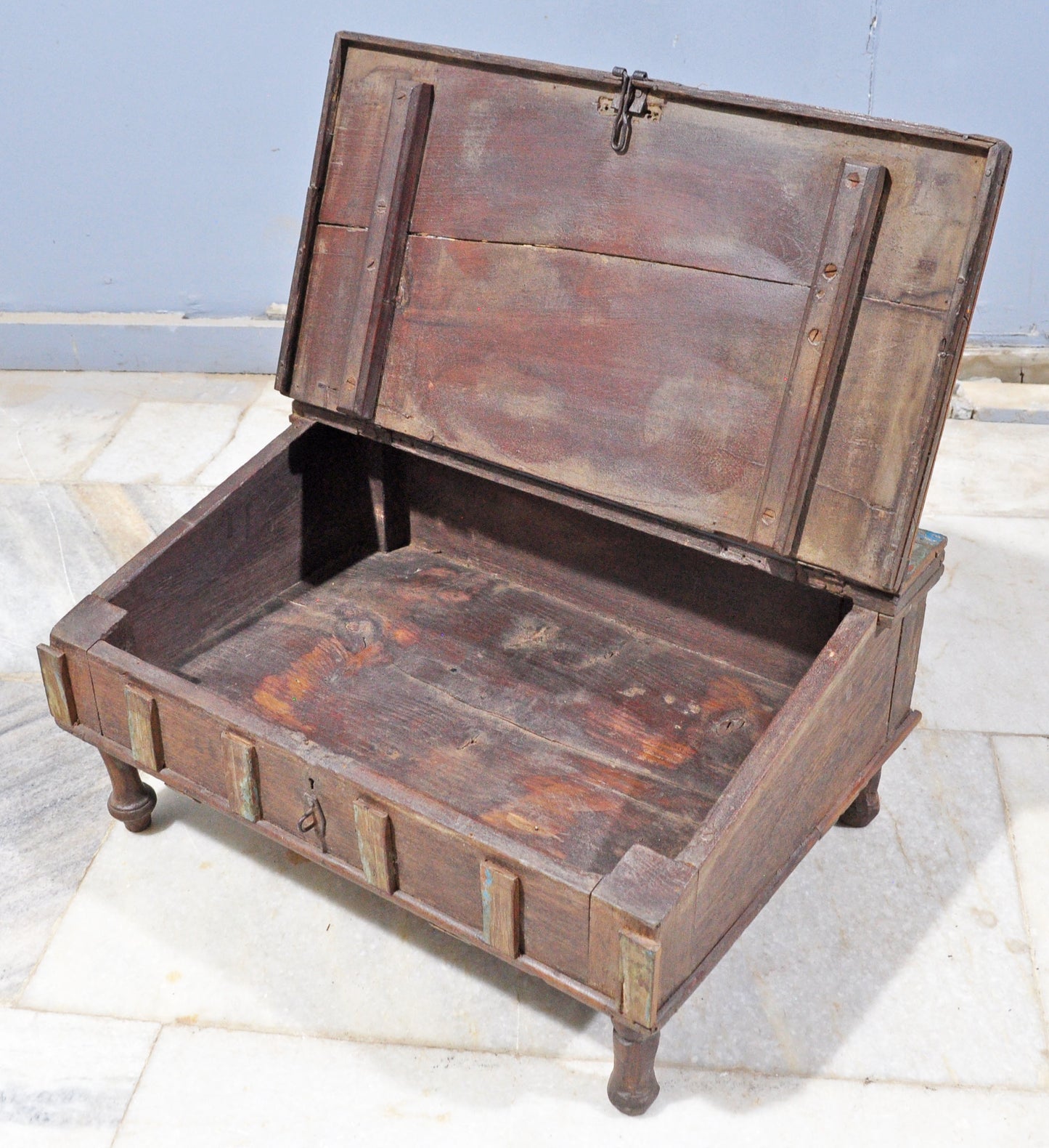 Vintage Wooden Storage Chest Desk Box Original Old Hand Crafted