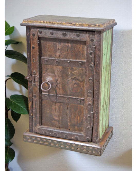 Antique Wooden Wall Hanging Storage Cabinet Box Original Old Hand Crafted