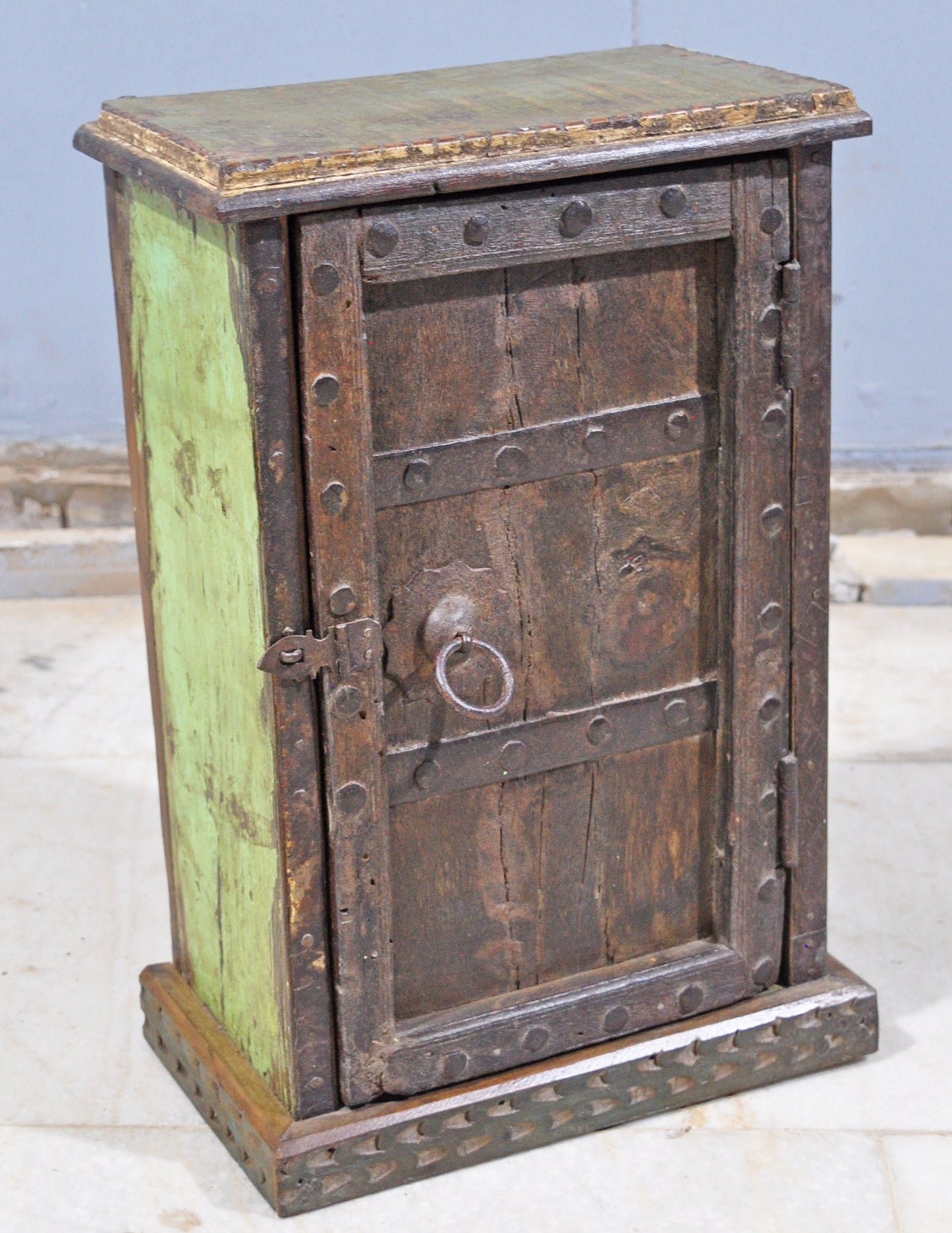 Antique Wooden Wall Hanging Storage Cabinet Box Original Old Hand Crafted