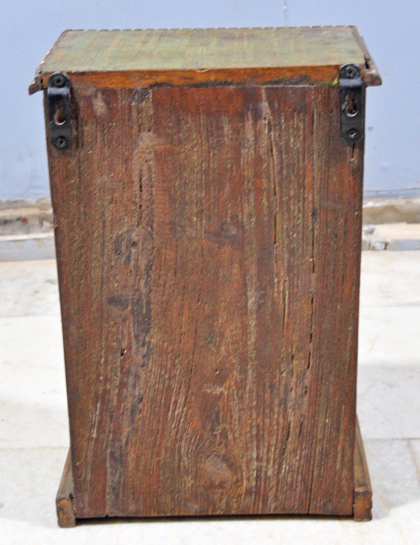 Antique Wooden Wall Hanging Storage Cabinet Box Original Old Hand Crafted