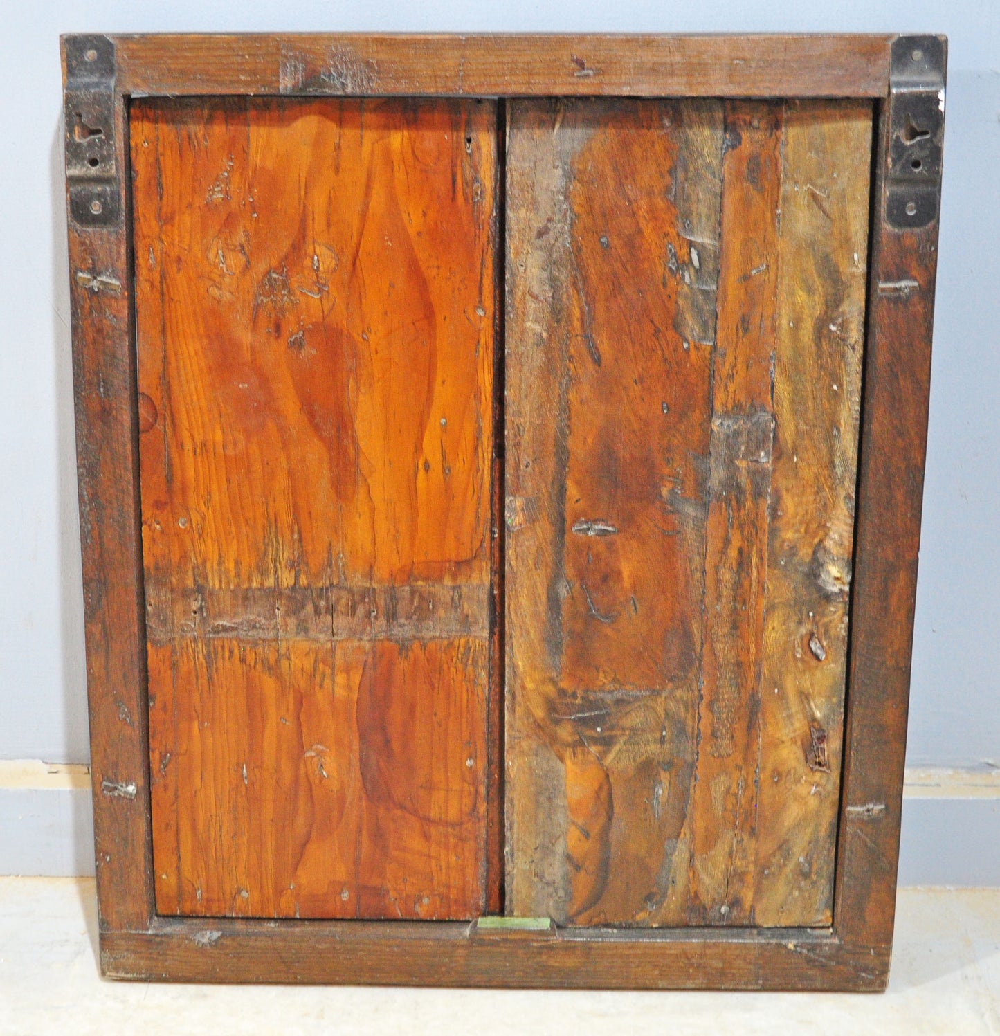 Antique Wooden Wall Décor Window Panels With Frame Original Old Hand Crafted