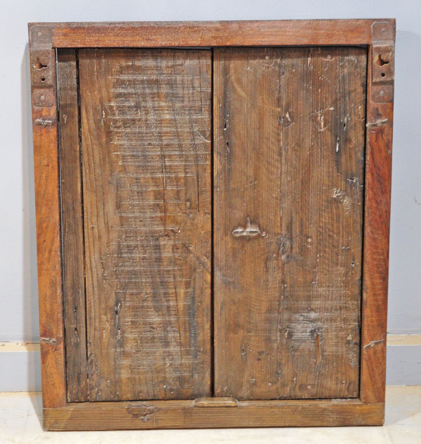 Antique Wooden Wall Décor Window Panels With Frame Original Old Hand Crafted