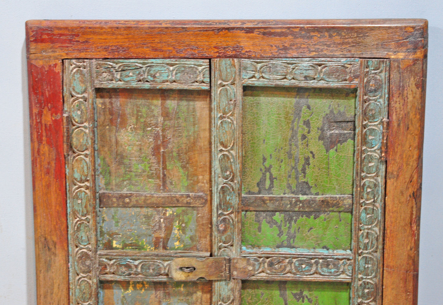 Antique Wooden Wall Décor Window Panels With Frame Original Old Hand Crafted