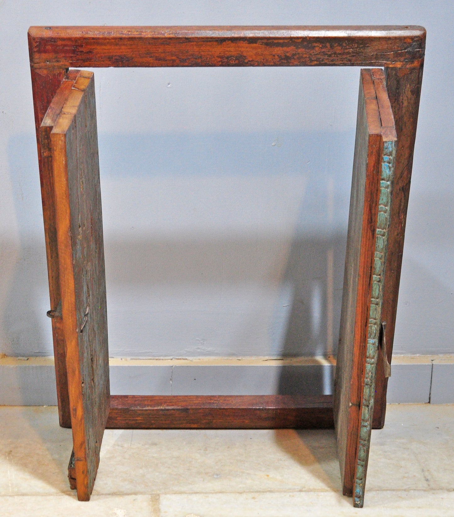 Antique Wooden Wall Décor Window Panels With Frame Original Old Hand Crafted