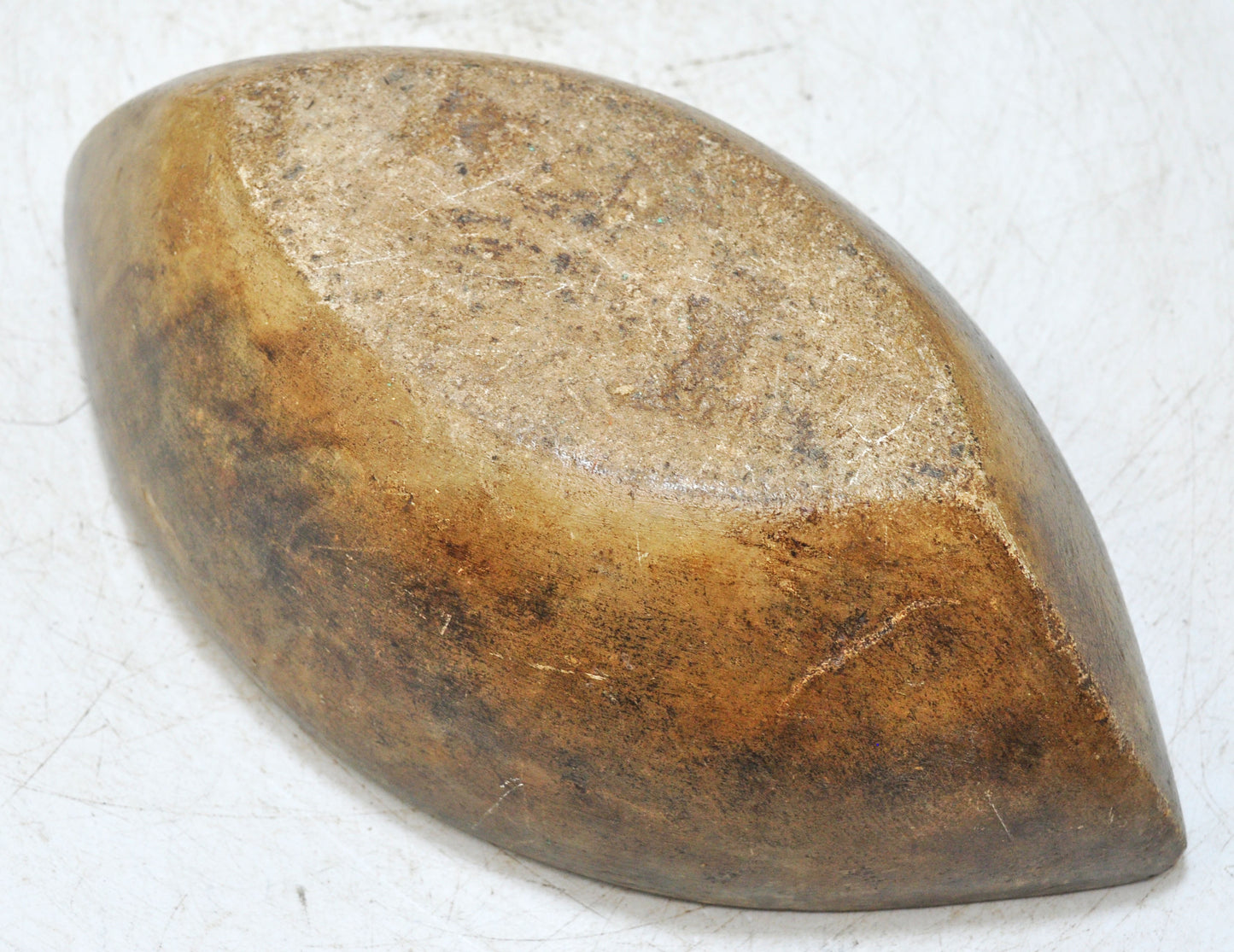 Antique White Marble Oval Spice Grinding Kharal Bowl Original Old Hand Carved