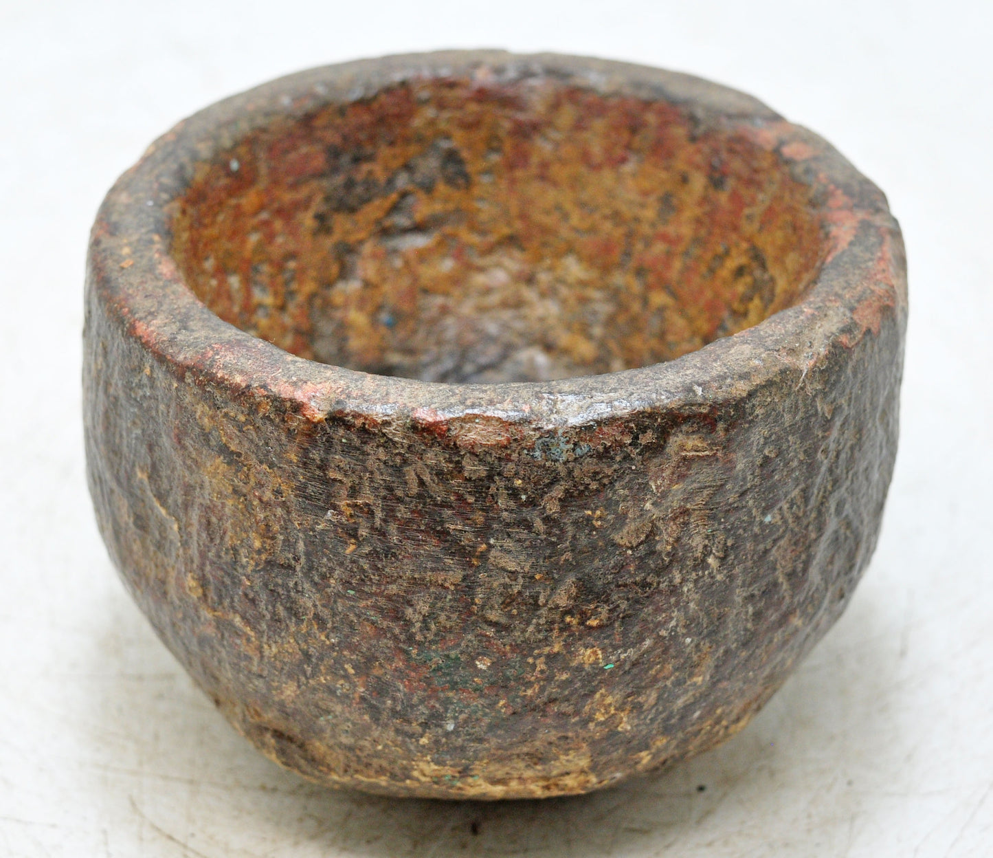 Antique Sand Stone Round Curry Bowl Original Old Hand Carved