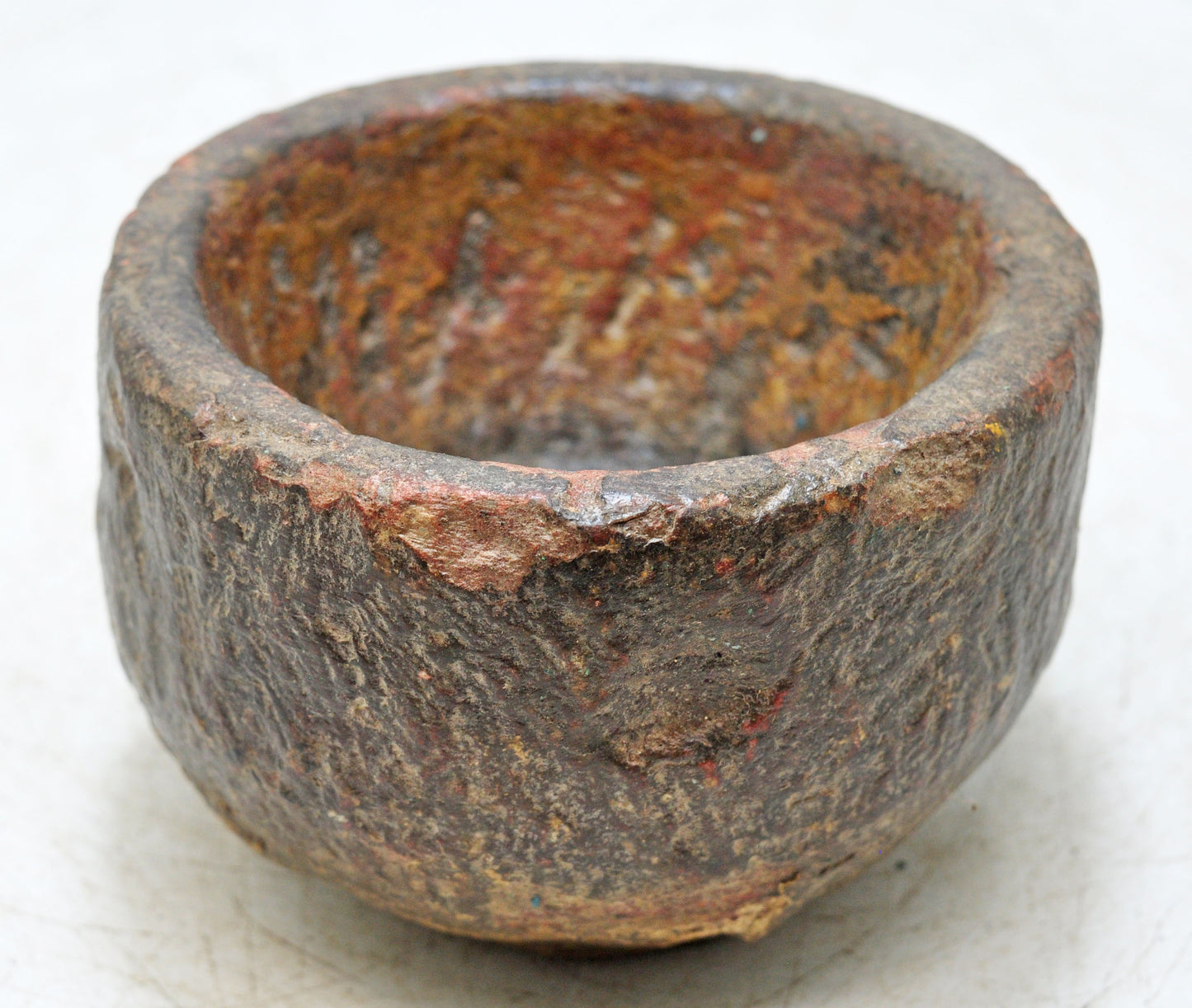 Antique Sand Stone Round Curry Bowl Original Old Hand Carved