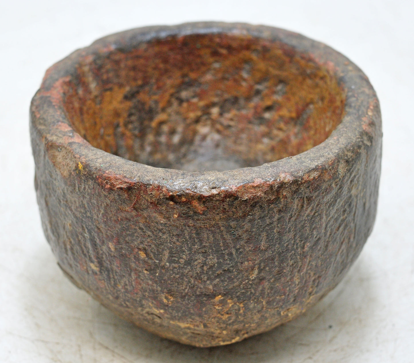 Antique Sand Stone Round Curry Bowl Original Old Hand Carved