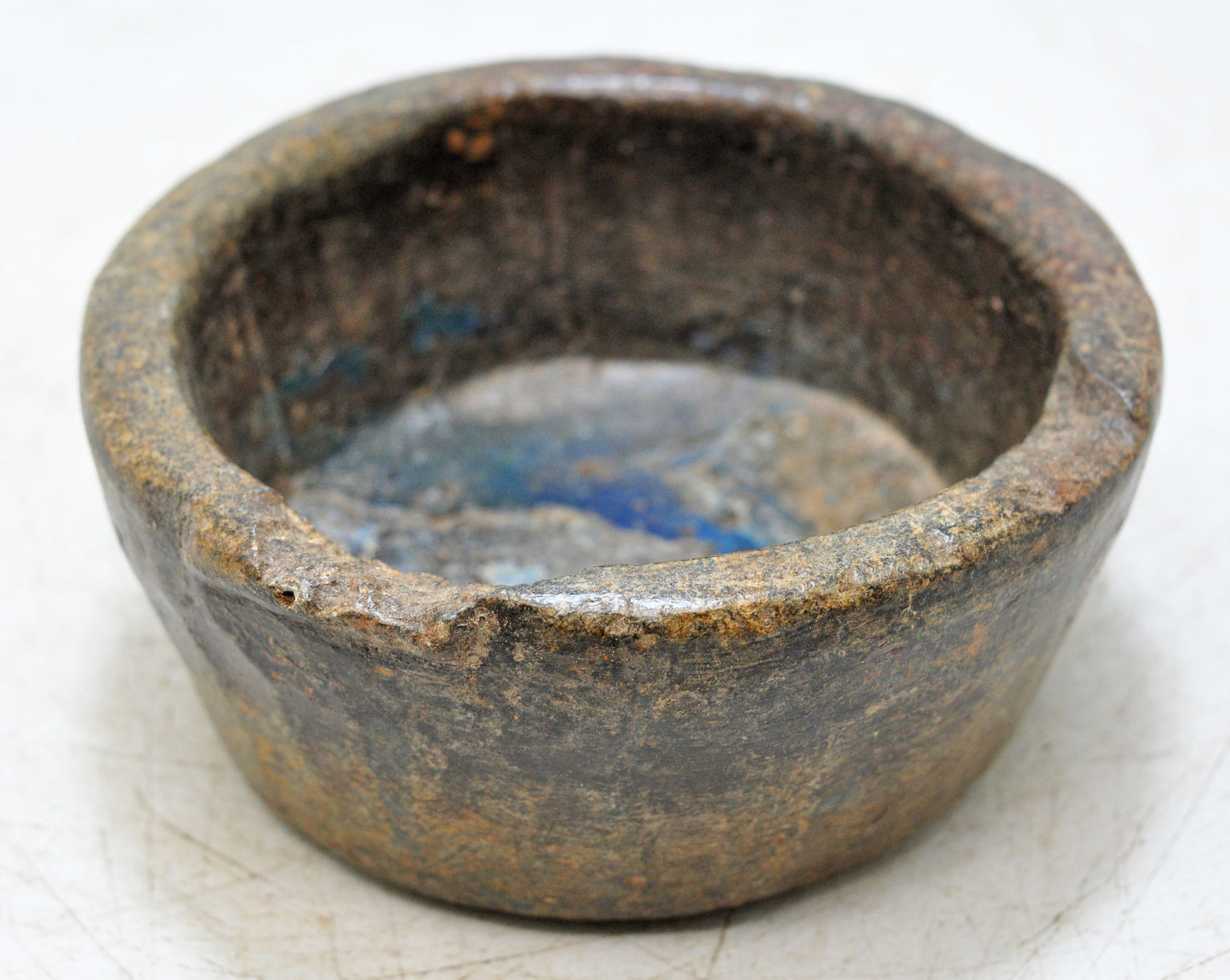 Antique Sand Stone Round Curry Bowl Original Old Hand Carved