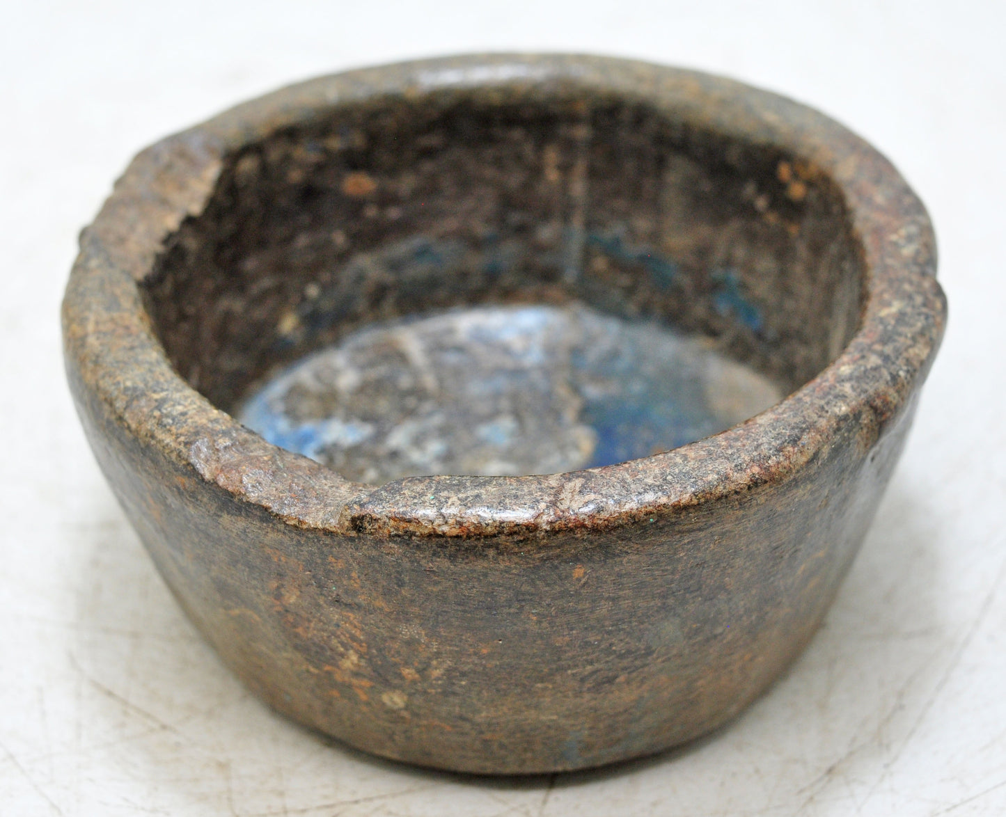 Antique Sand Stone Round Curry Bowl Original Old Hand Carved