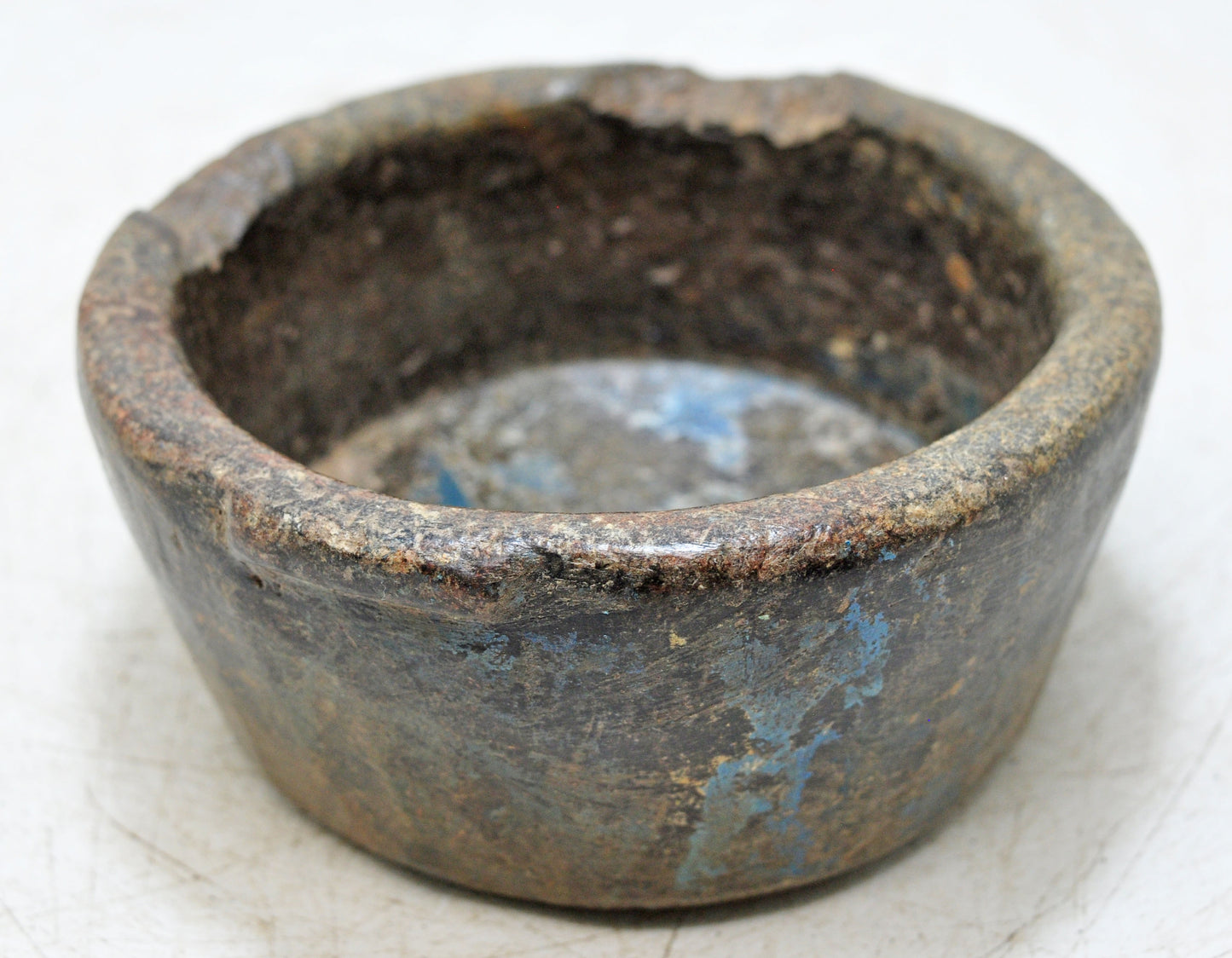 Antique Sand Stone Round Curry Bowl Original Old Hand Carved