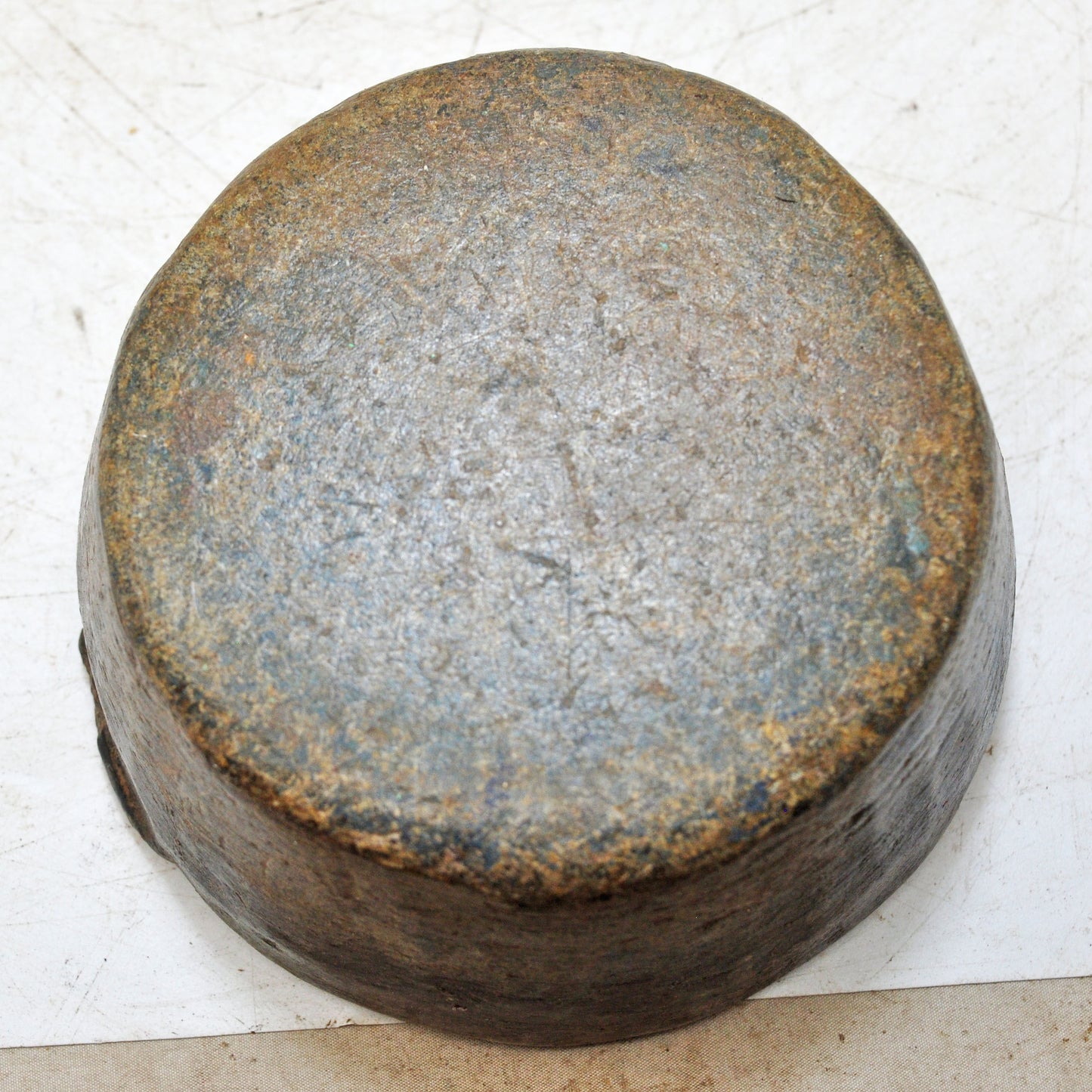 Antique Sand Stone Round Curry Bowl Original Old Hand Carved