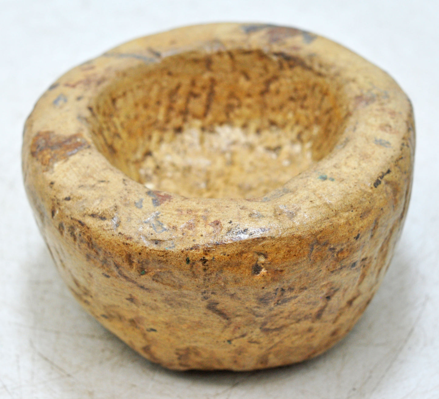 Antique Sand Stone Round Curry Bowl Original Old Hand Carved