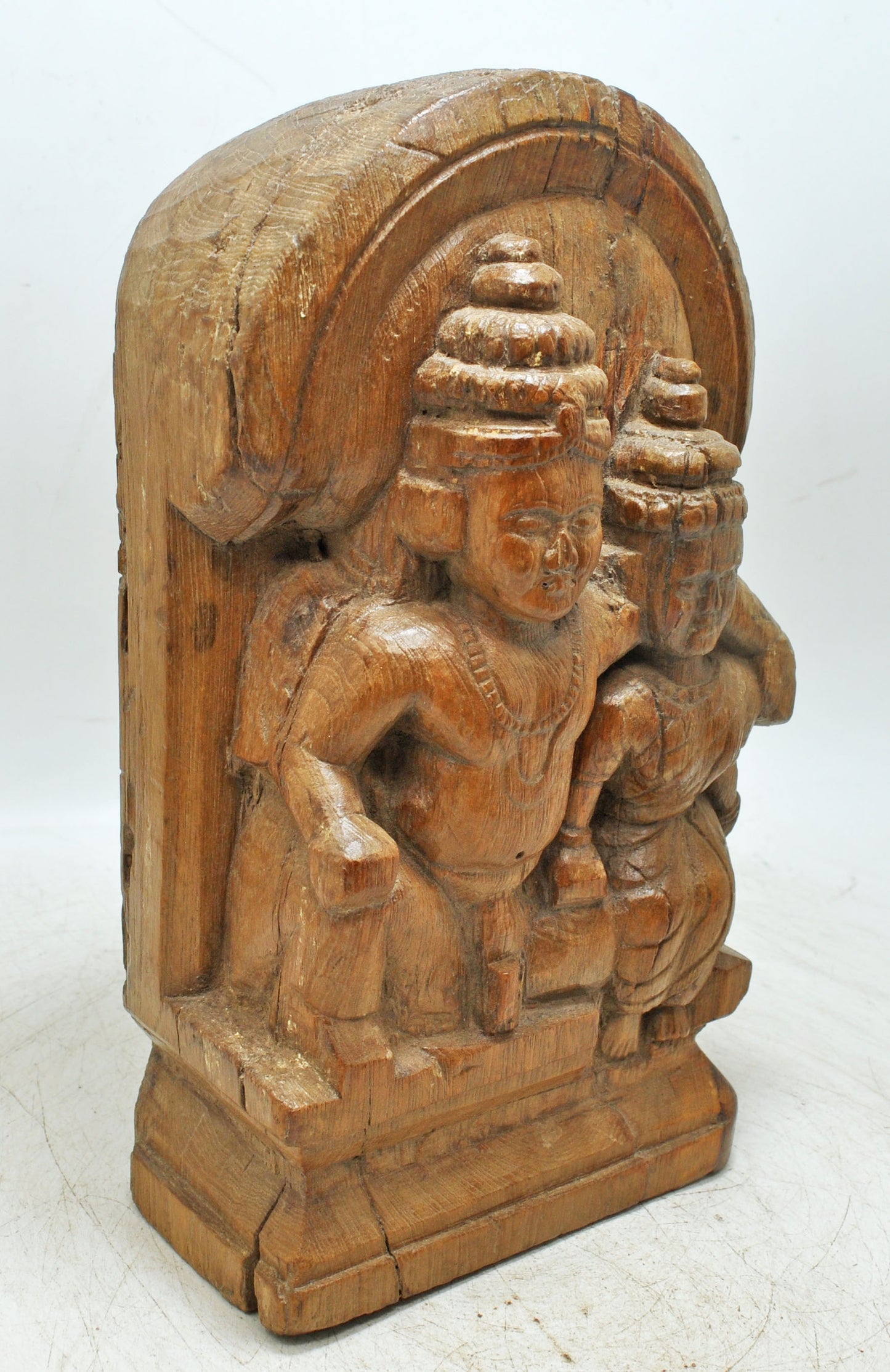 Antique Wooden God Shiva Parwati Statue Idol Figurine Original Old Fine Hand Carved