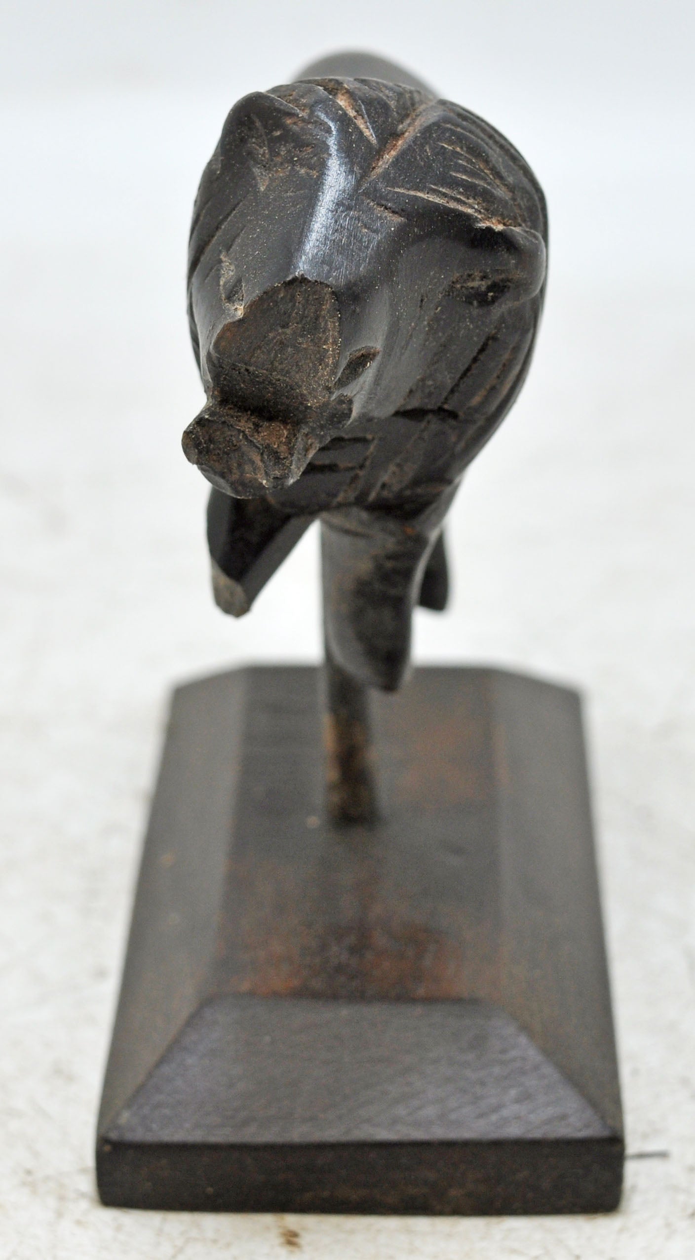 Antique Wooden Lion Figurine Original Old Hand Carved on Stand