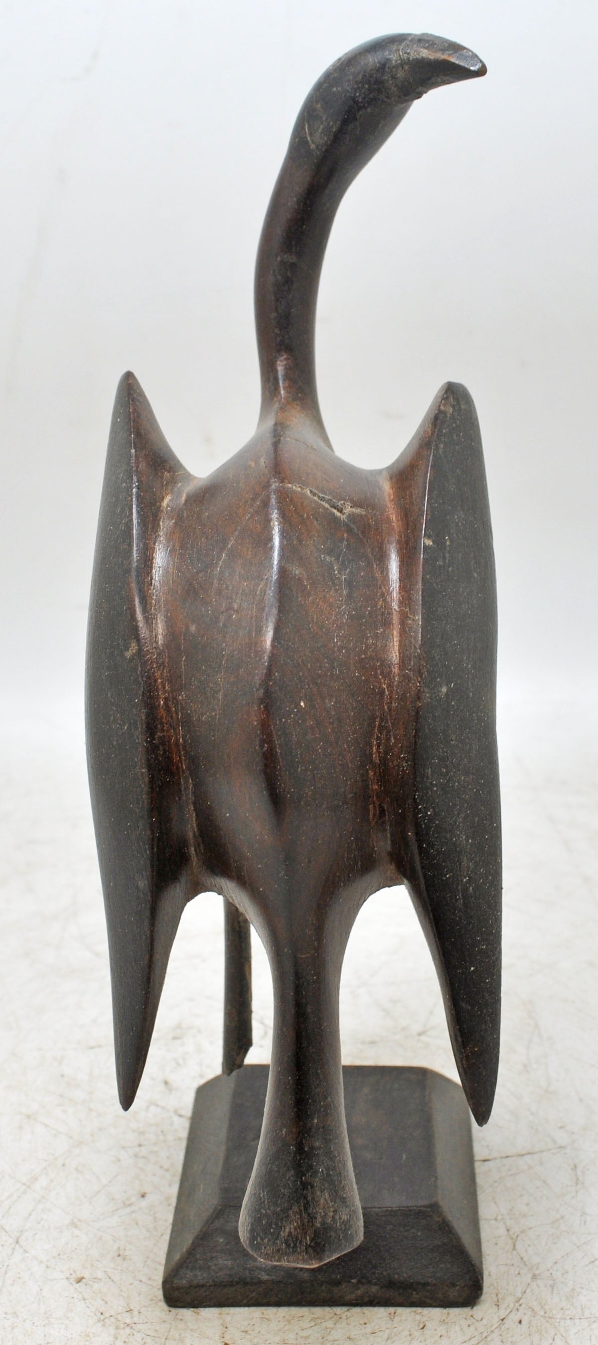 Antique Wooden Crane Bird Figurine Original Old Very Fine Hand Carved