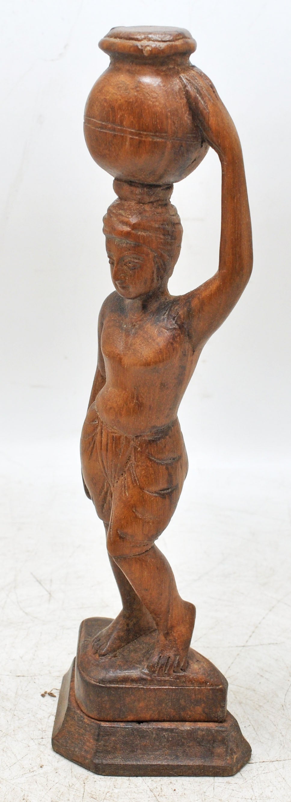 Antique Wooden Ethnic Village Man Figurine Original Old Hand Carved