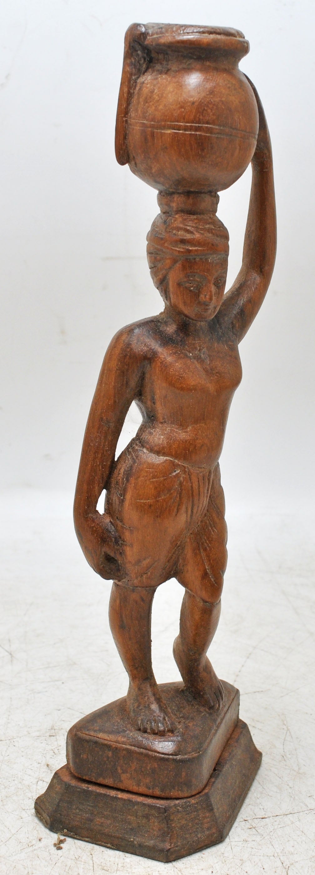 Antique Wooden Ethnic Village Man Figurine Original Old Hand Carved