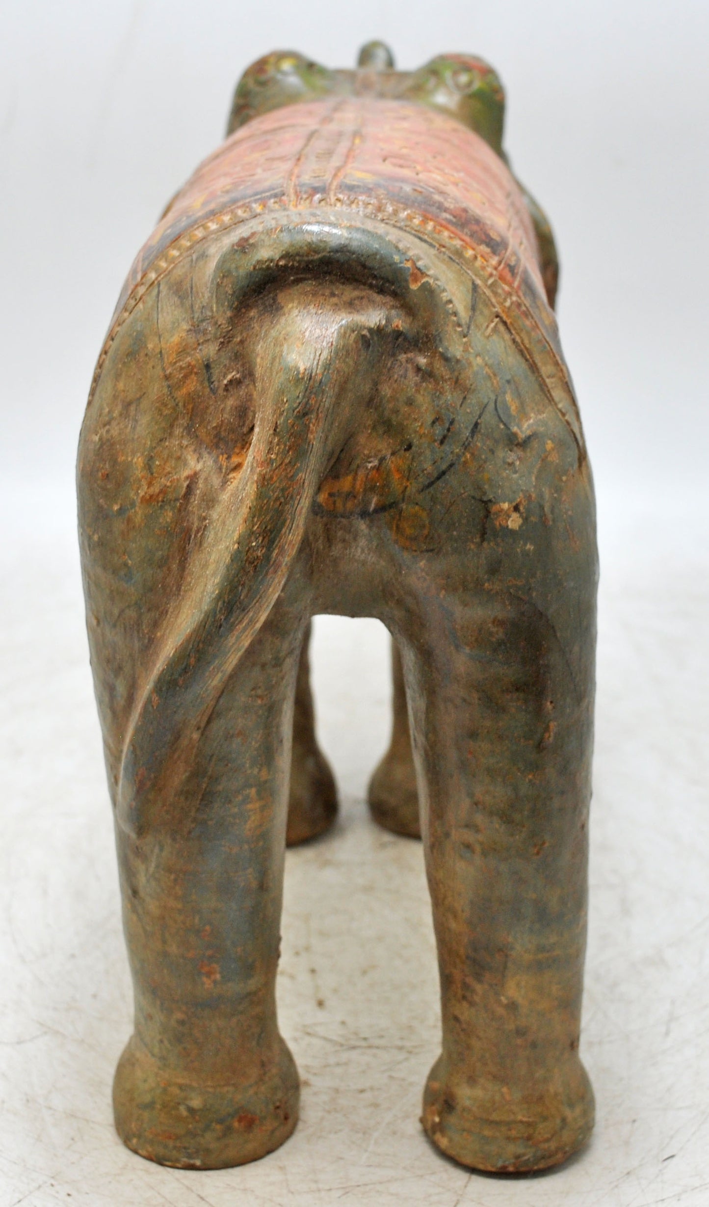 Vintage Terracotta Pottery Elephant Figurine Hand Crafted Fine Painted