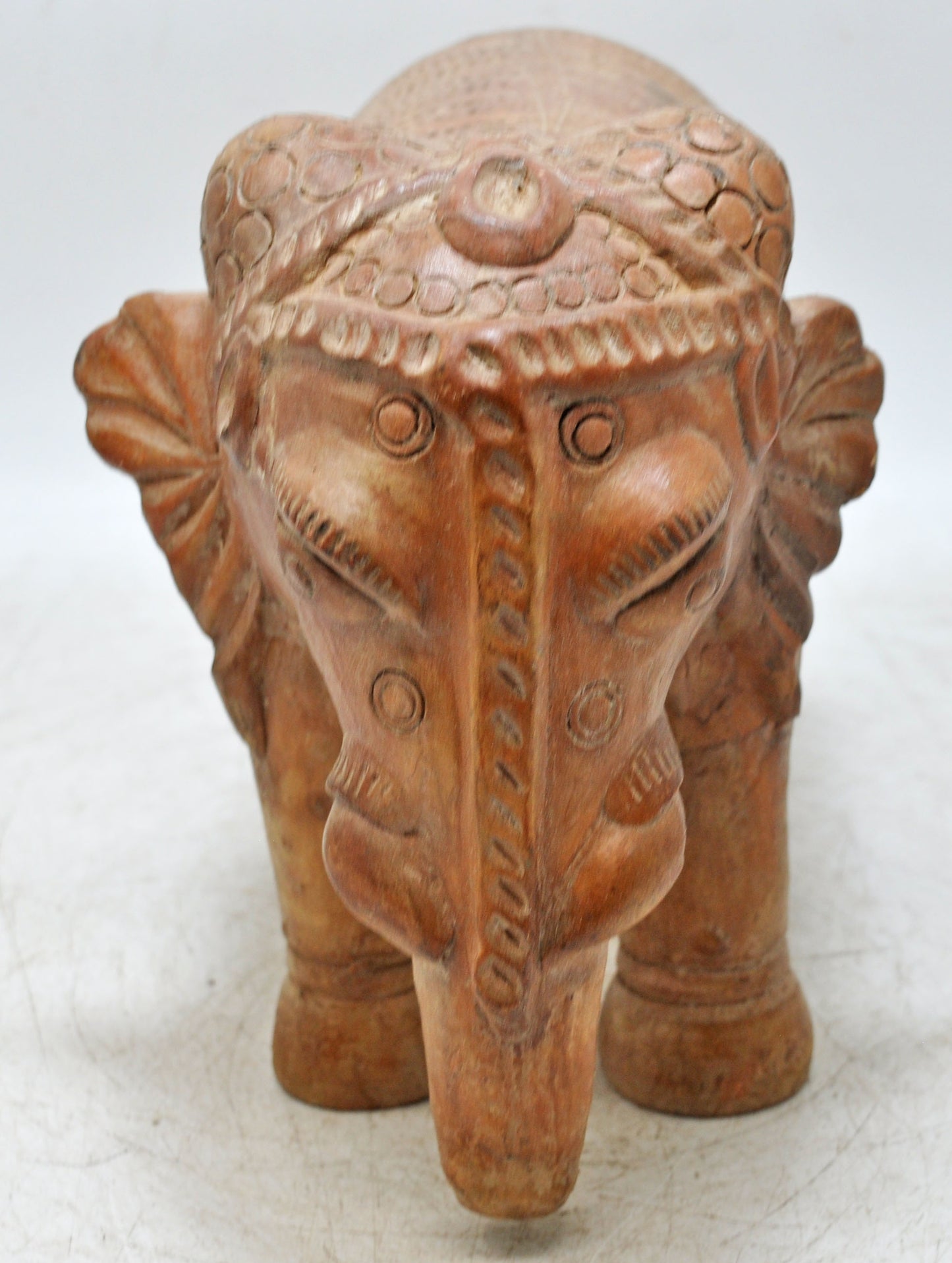 Vintage Terracotta Pottery Elephant Figurine Hand Crafted Fine Painted