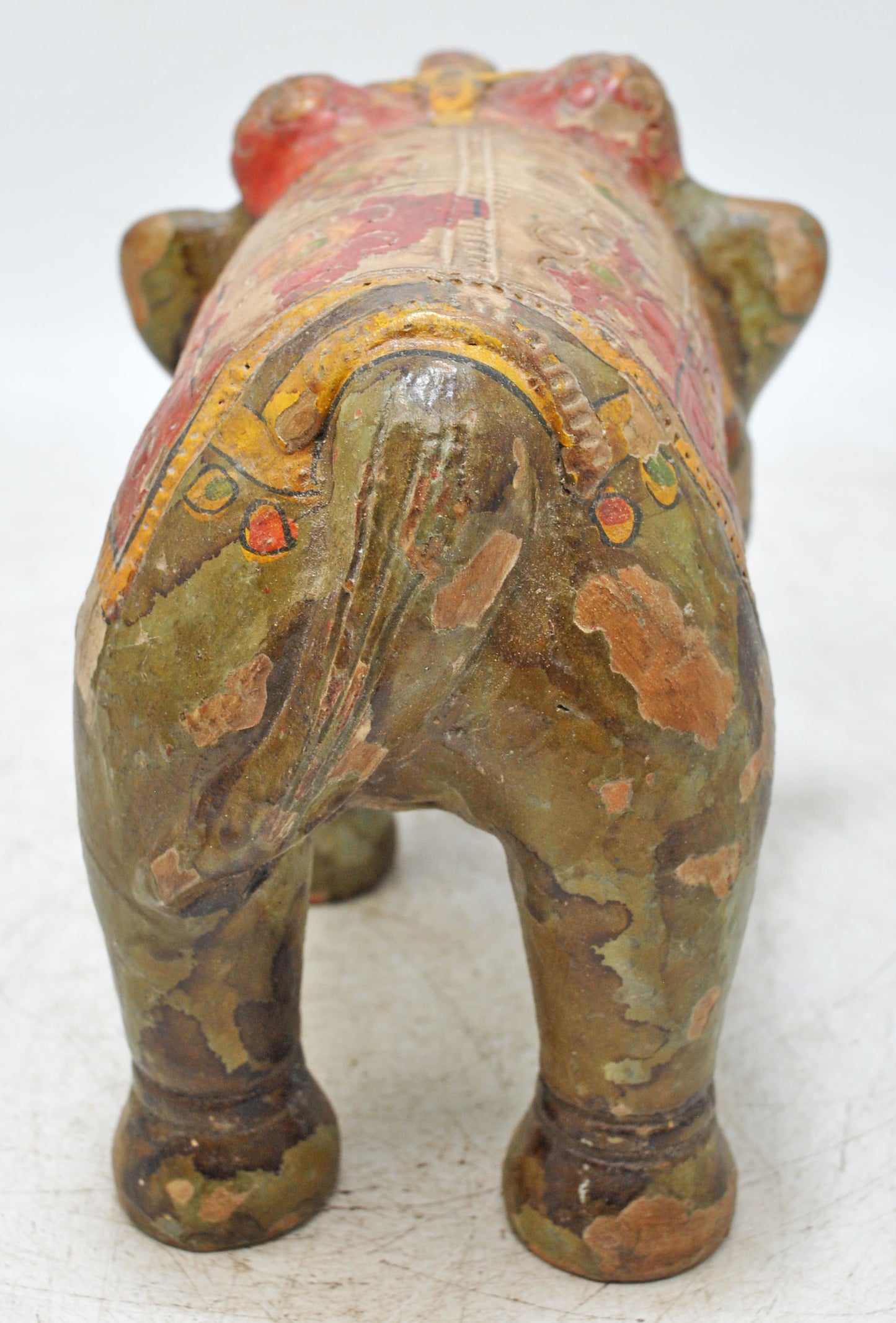 Vintage Terracotta Pottery Elephant Figurine Hand Crafted Fine Painted