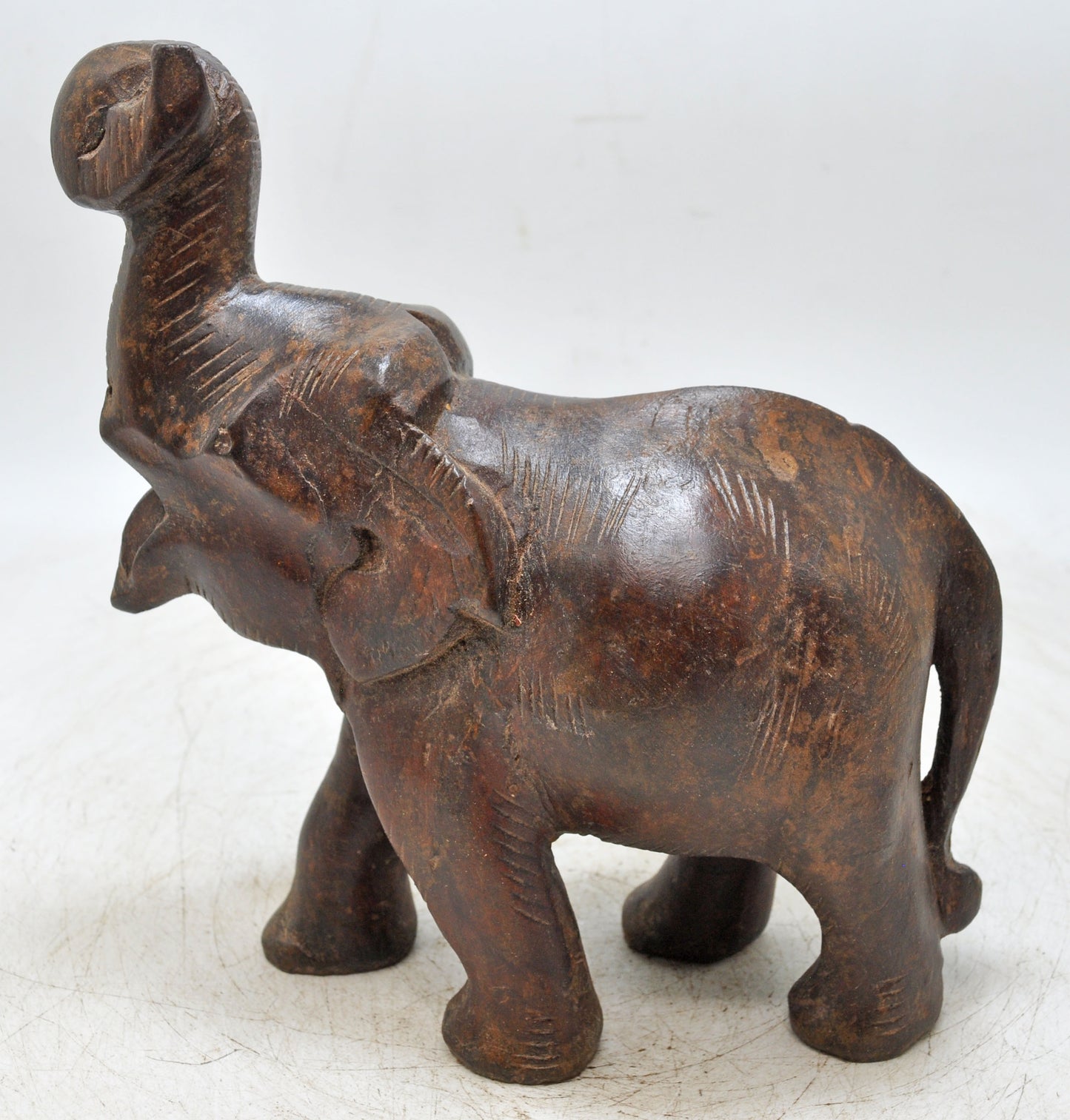 Antique Wooden Elephant Figurine Original Old Fine Hand Carved