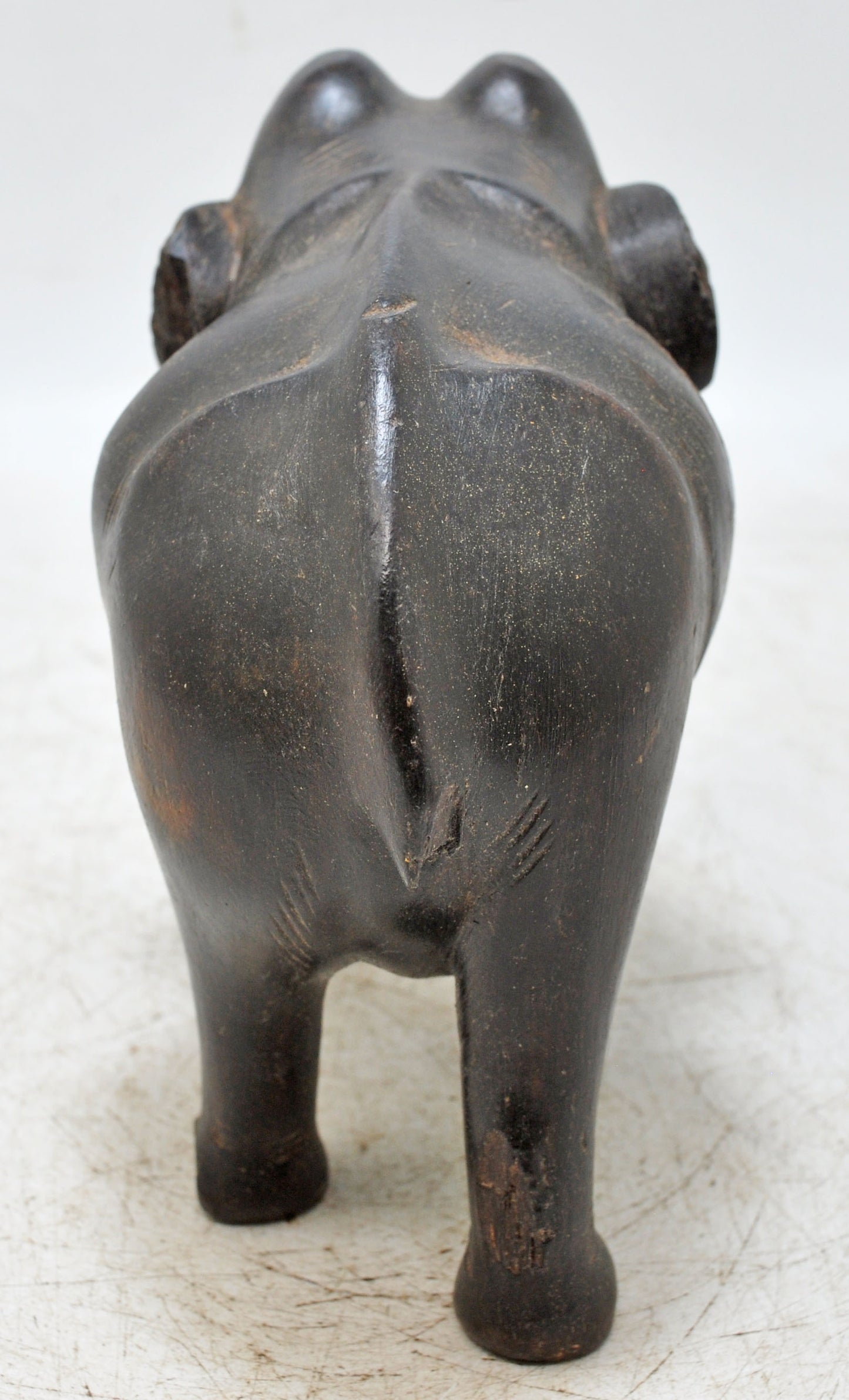 Antique Wooden Elephant Figurine Original Old Fine Hand Carved